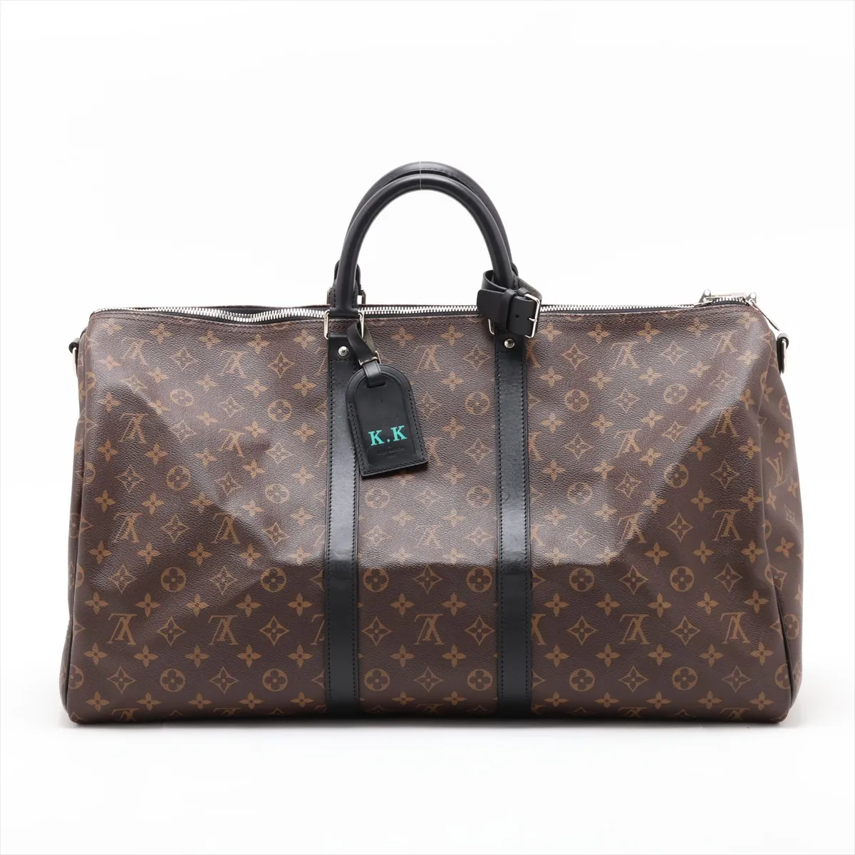 Monogram Macassar Keepall Bandoulière 55 M56714 DU4113 Brown x Black with initials — view 2