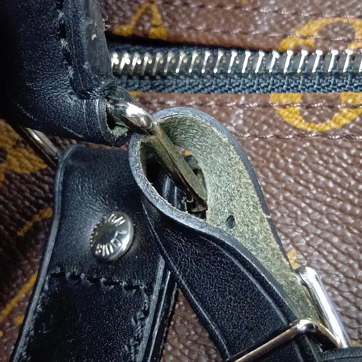 Monogram Macassar Keepall Bandoulière 55 M56714 DU4113 Brown x Black with initials — view 14