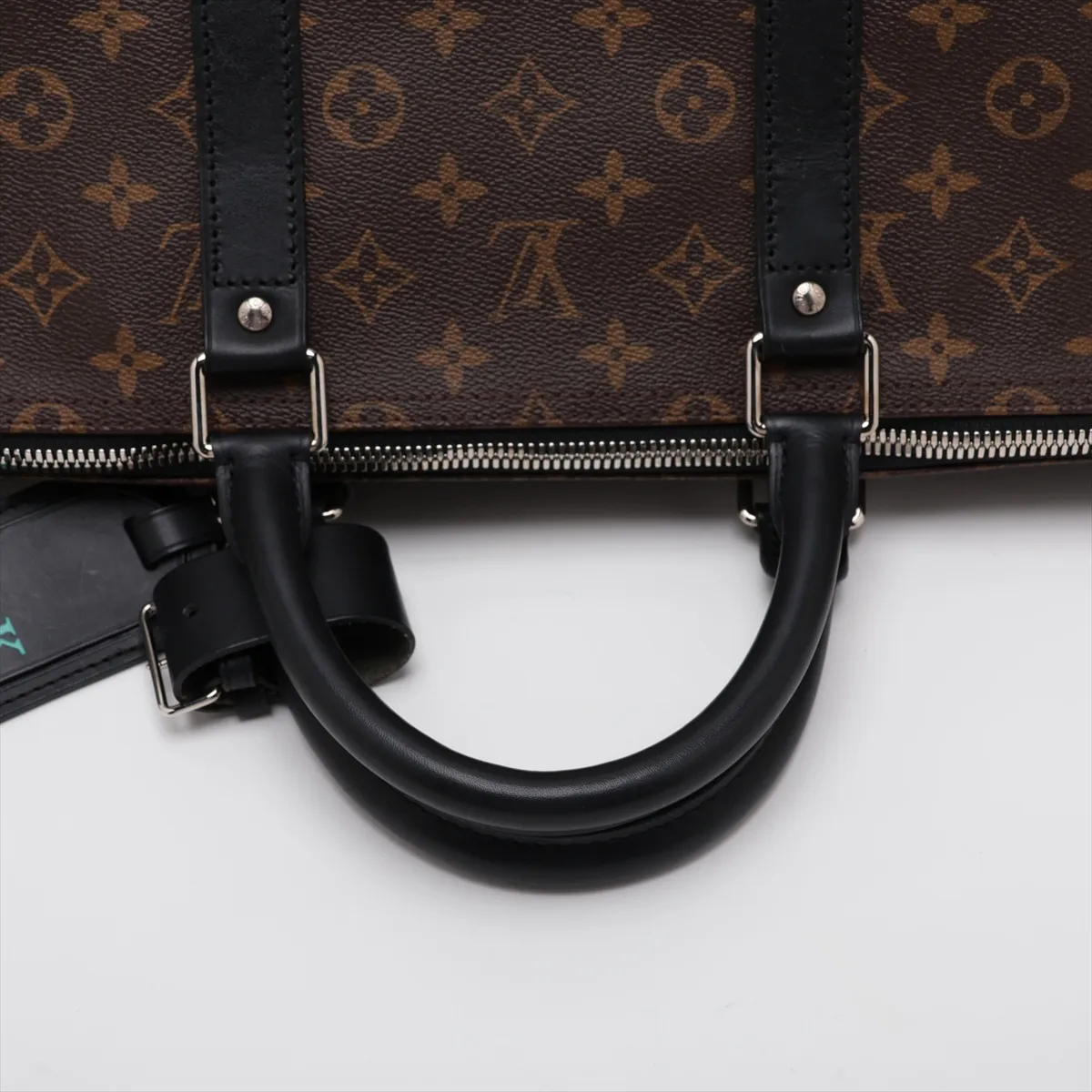 Monogram Macassar Keepall Bandoulière 55 M56714 DU4113 Brown x Black with initials — view 5