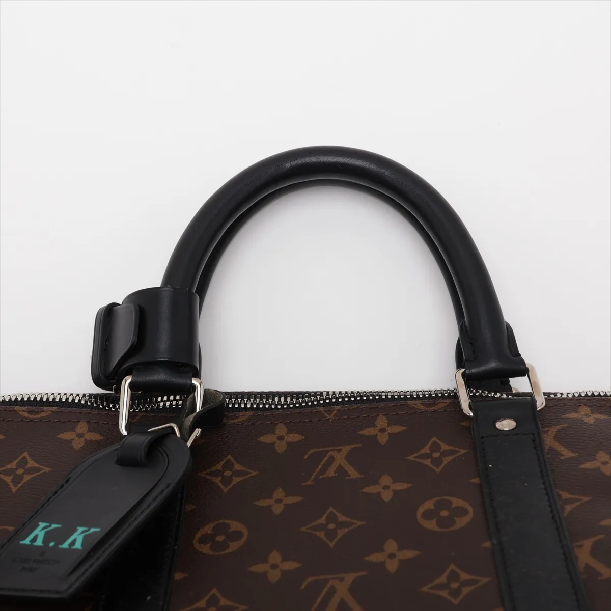 Monogram Macassar Keepall Bandoulière 55 M56714 DU4113 Brown x Black with initials — view 6