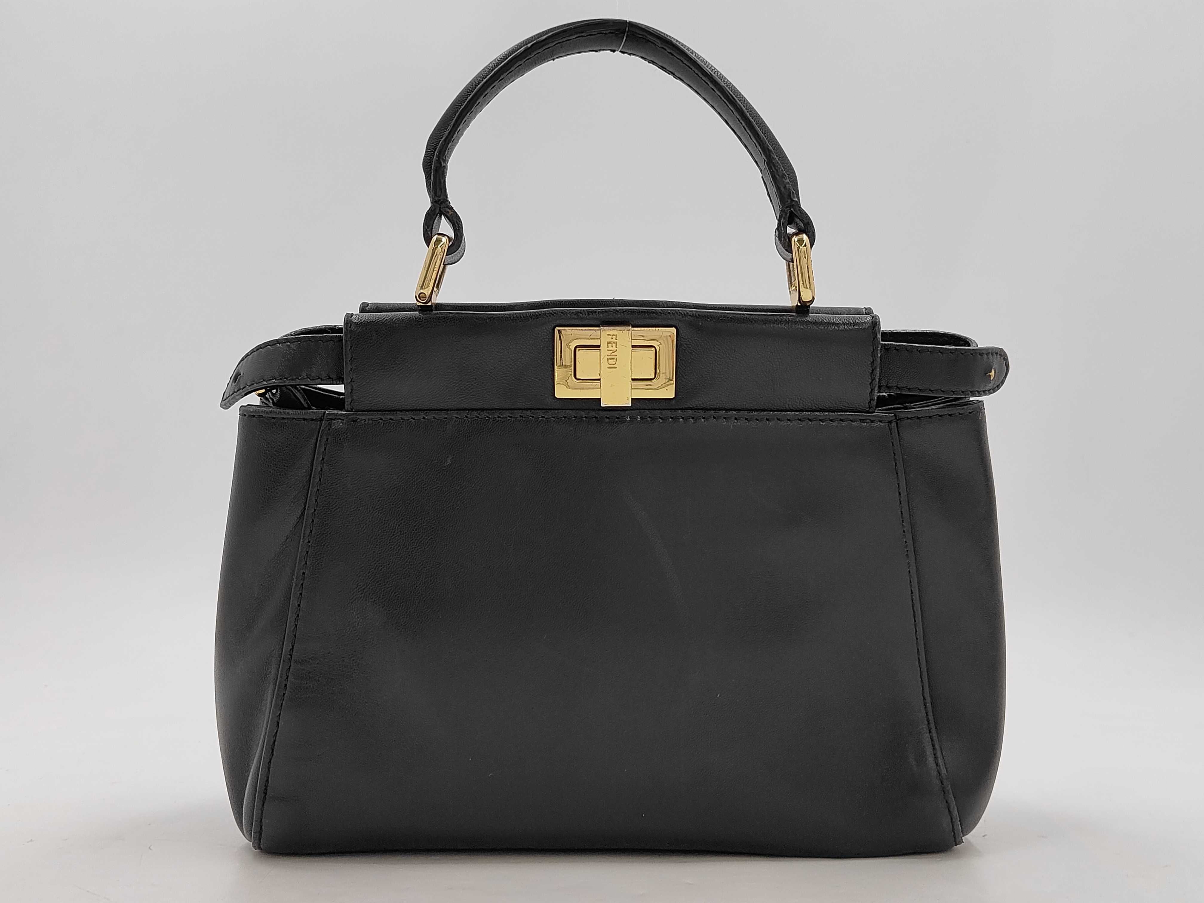 Peekaboo Mini Handbag, Leather, Black Handbag