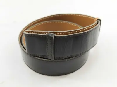 belt only / leather / dark brown / with "L" stamp