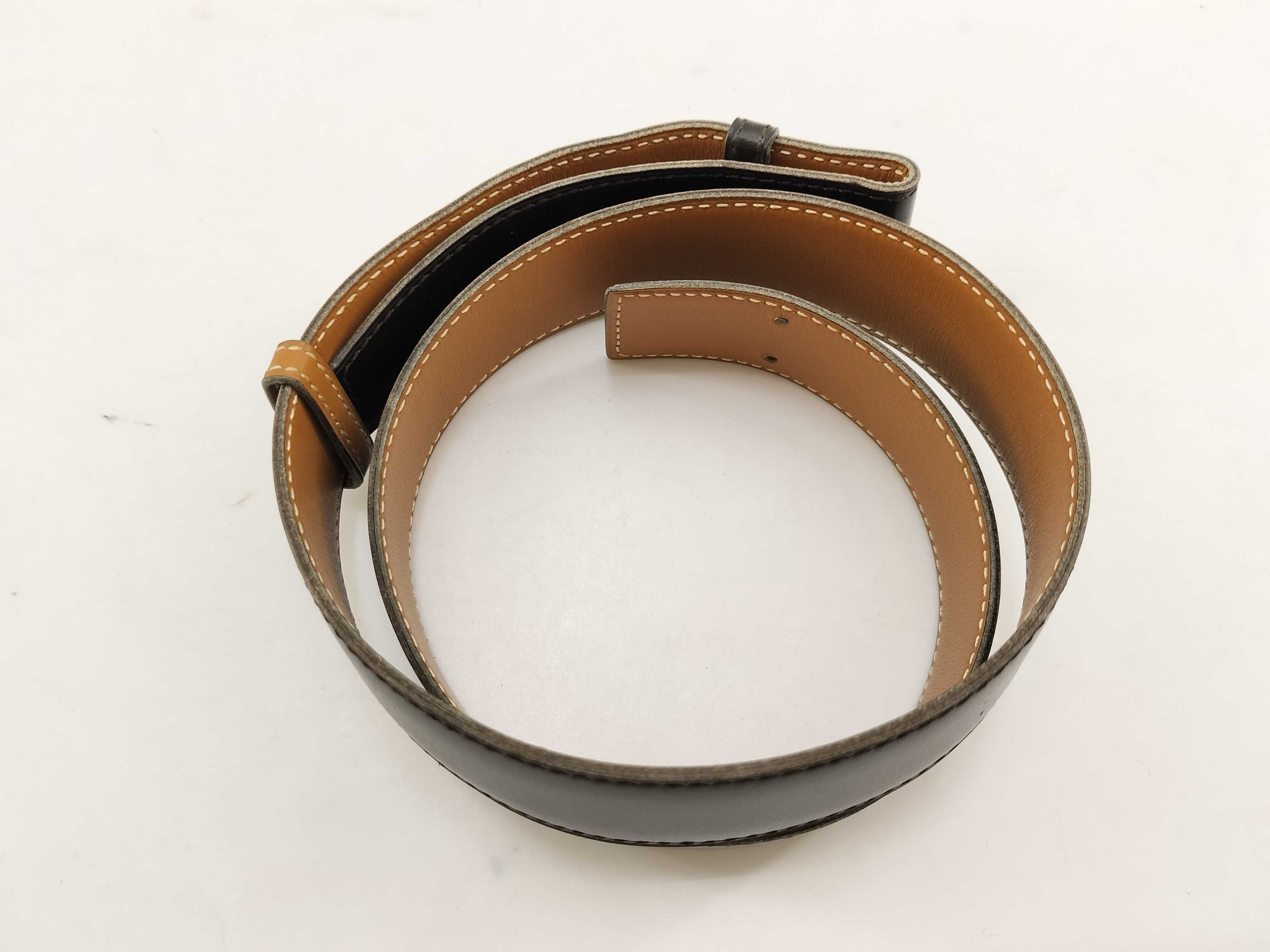belt only / leather / dark brown / with "L" stamp — view 3