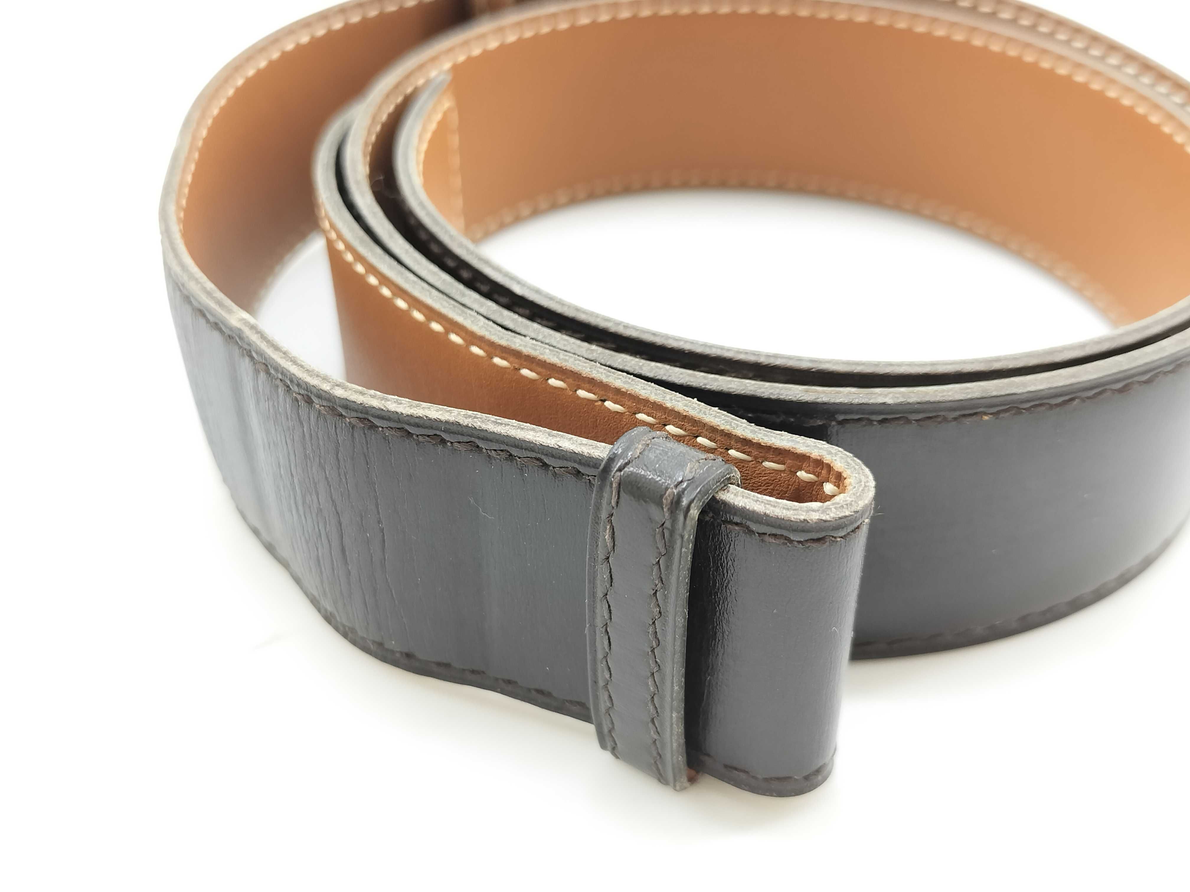 belt only / leather / dark brown / with "L" stamp — view 7