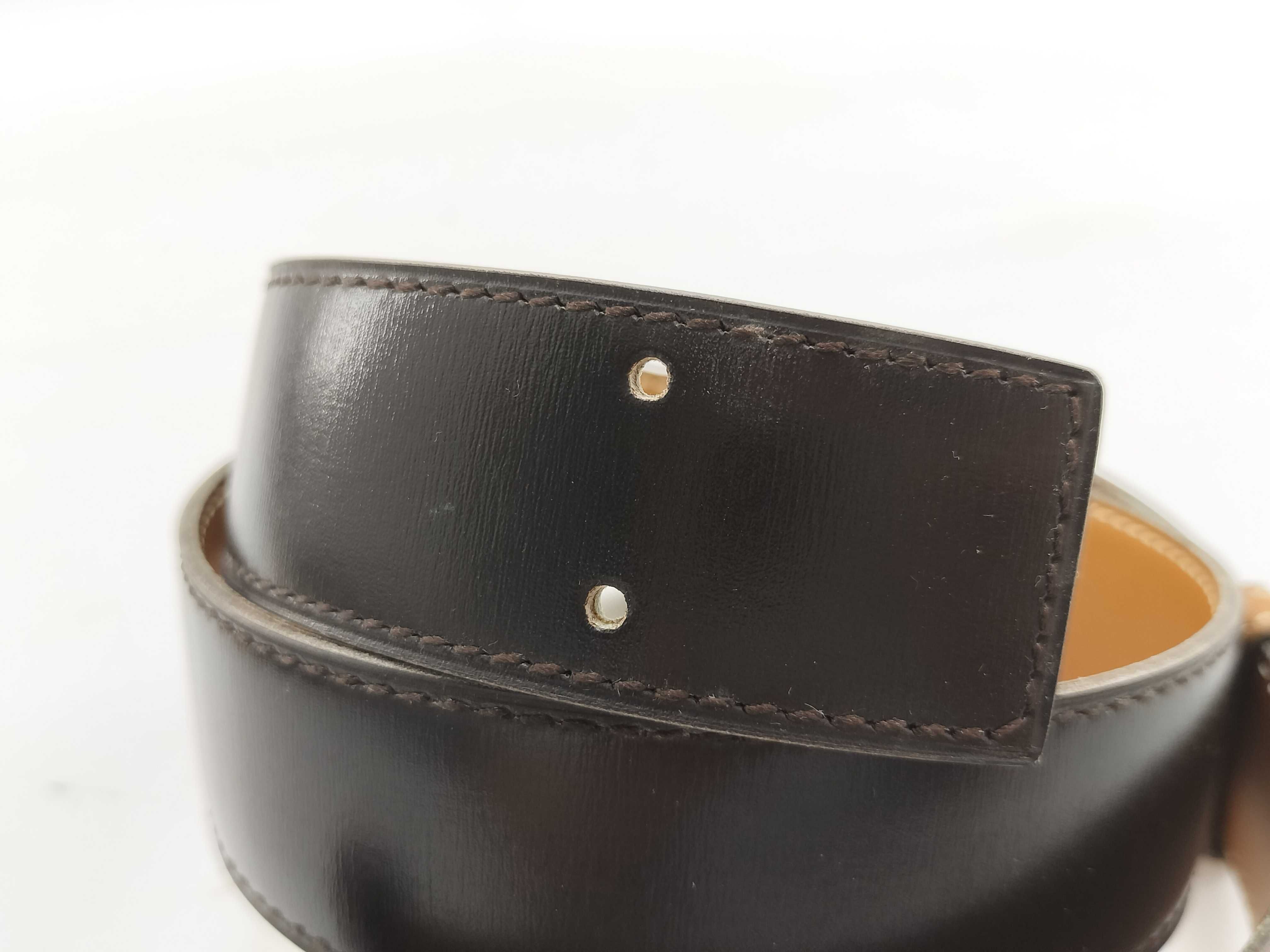 belt only / leather / dark brown / with "L" stamp — view 9