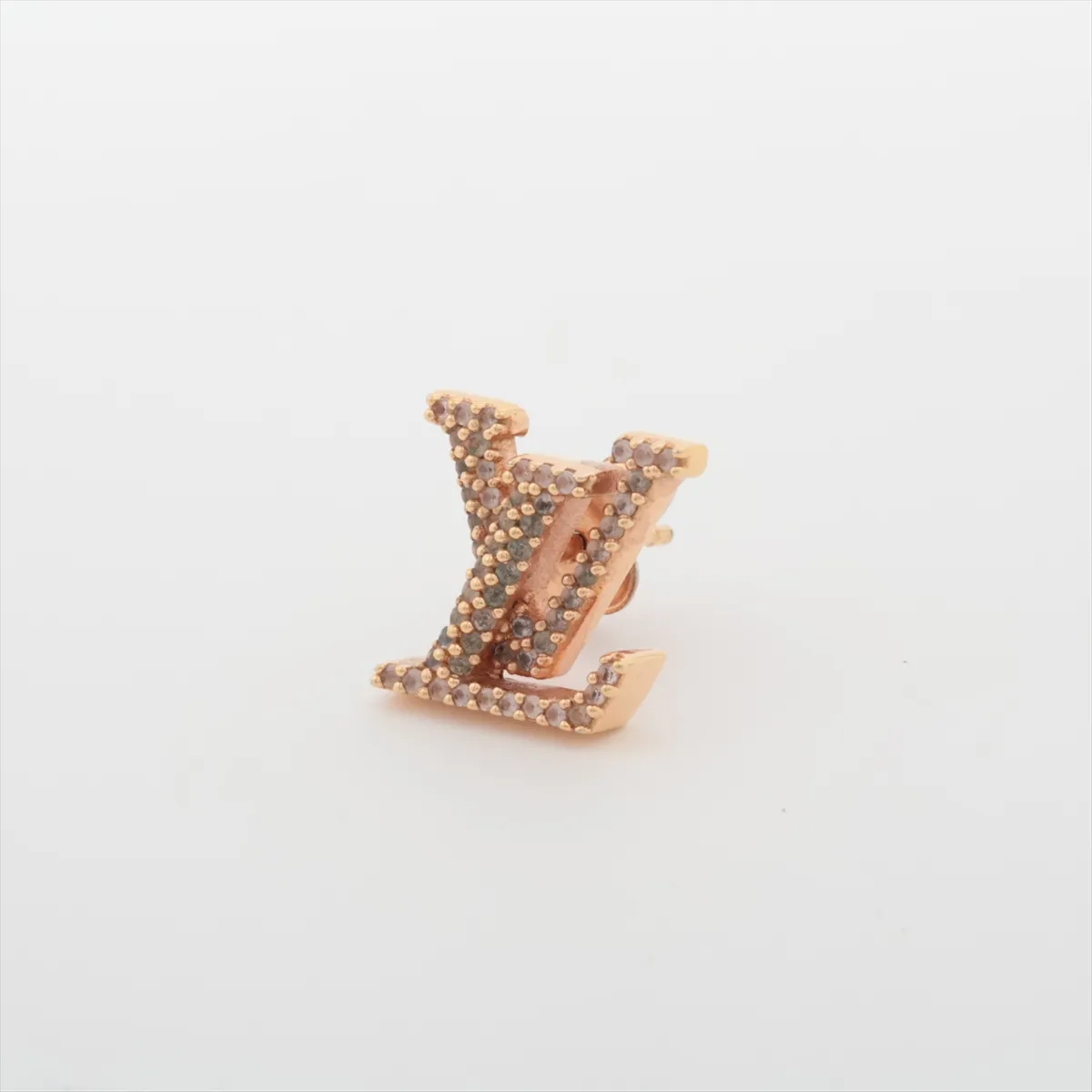 M00986 Earrings LV Iconic TE3232 Earrings (for both ears, one side only) GP x Rhinestone Pink gold — view 3