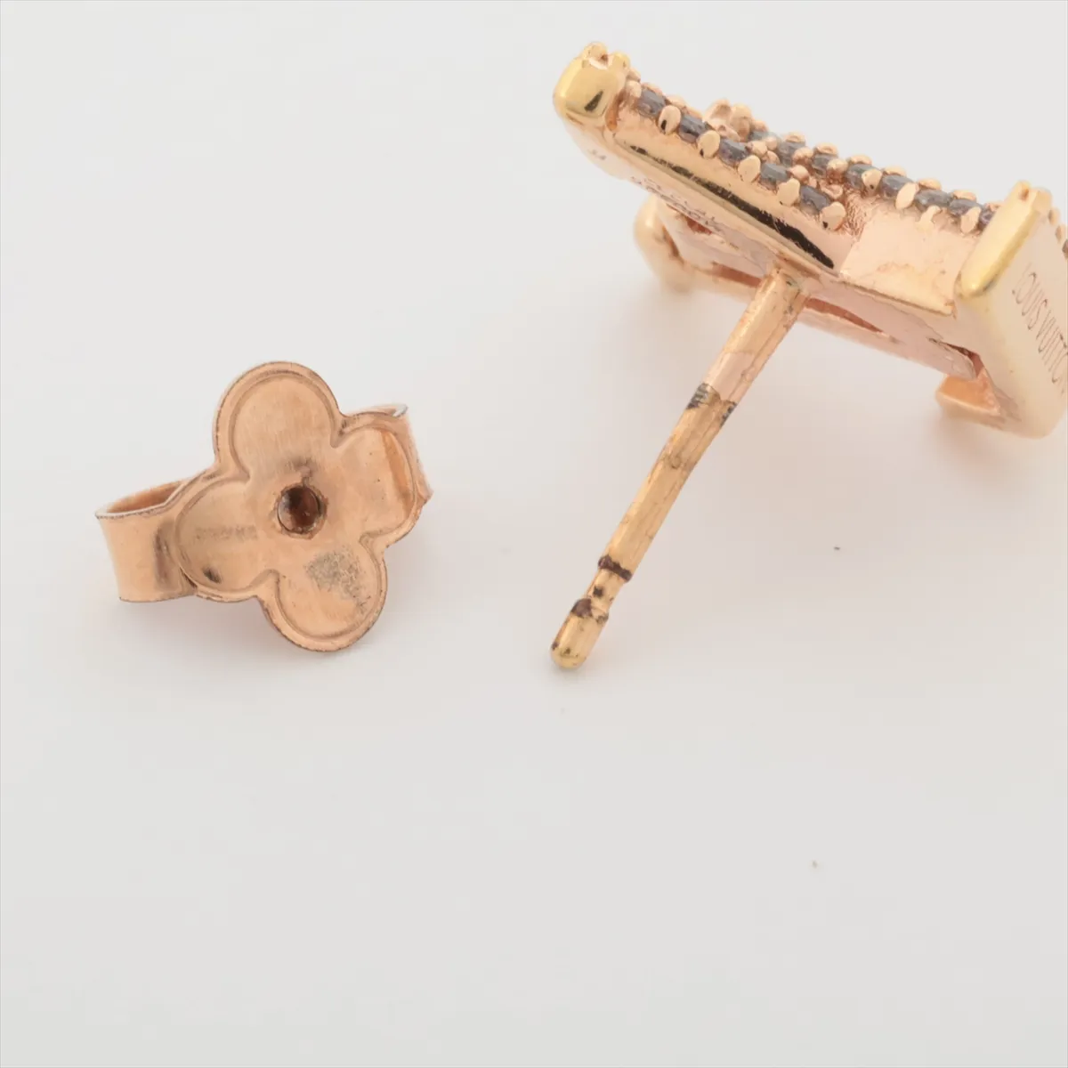 M00986 Earrings LV Iconic TE3232 Earrings (for both ears, one side only) GP x Rhinestone Pink gold — view 4