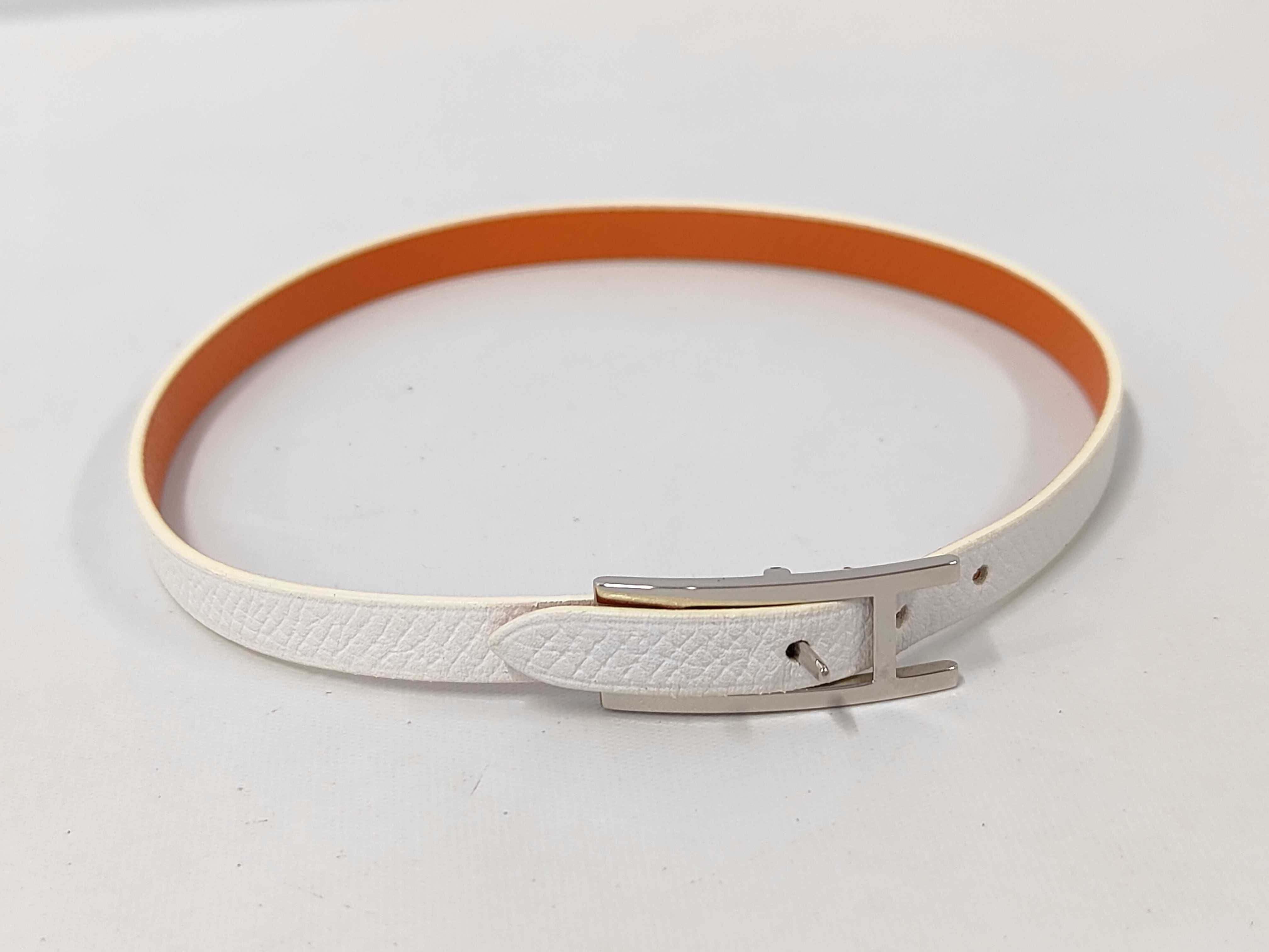 Leather Appi 3 Bracelet, White, X Stamp, Bracelet/Bangle