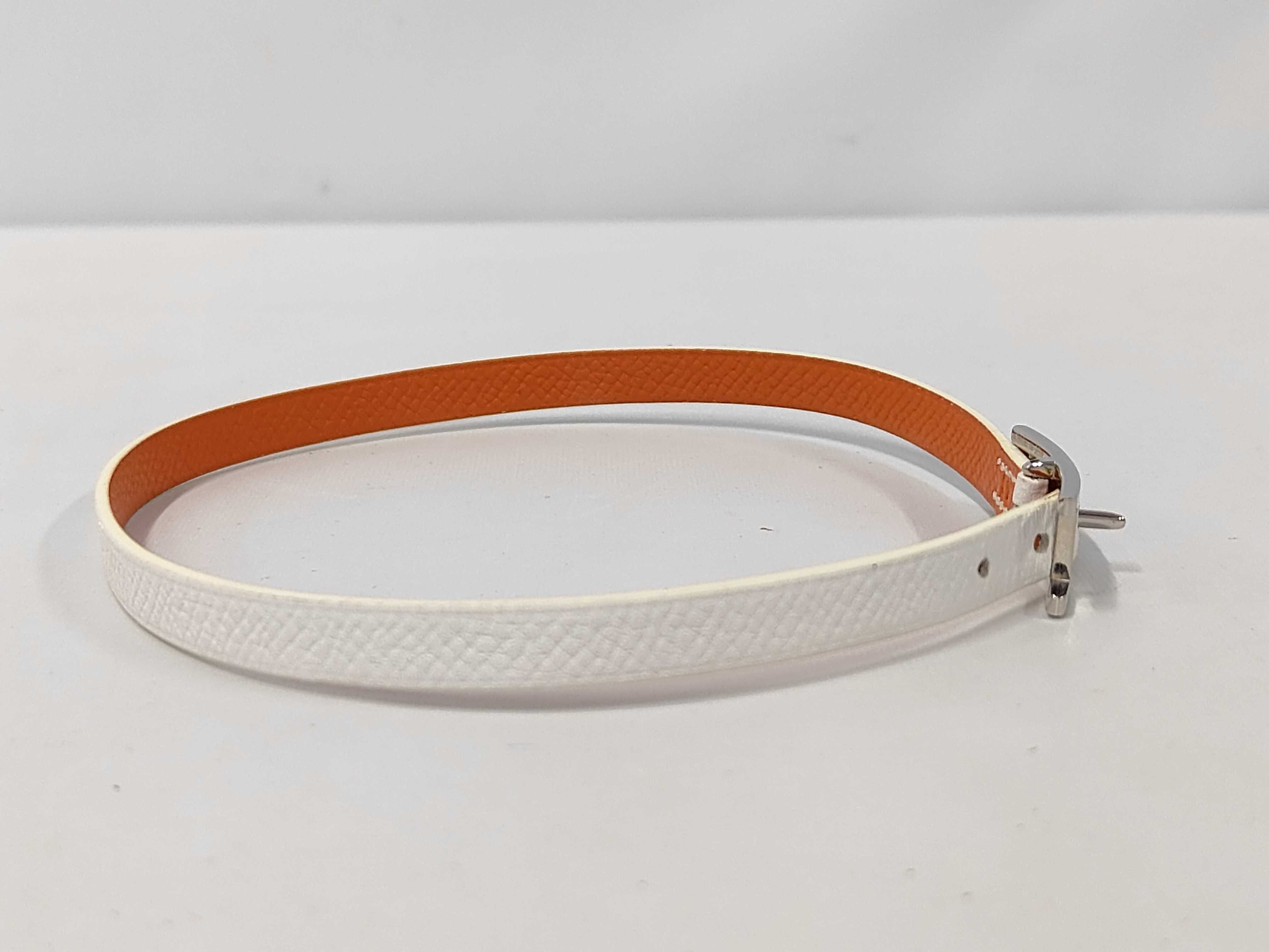 Leather Appi 3 Bracelet, White, X Stamp, Bracelet/Bangle — view 3