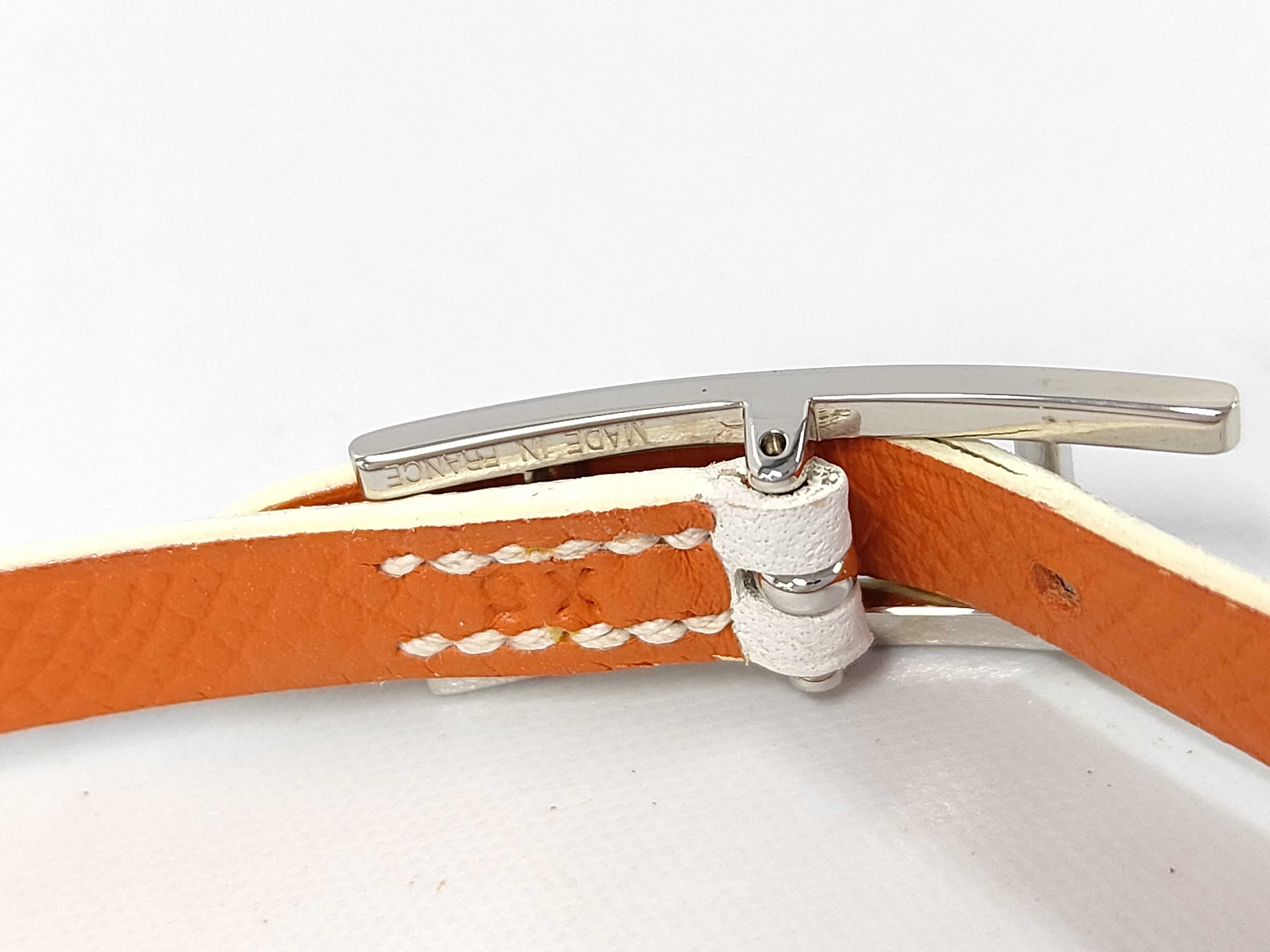 Leather Appi 3 Bracelet, White, X Stamp, Bracelet/Bangle — view 4