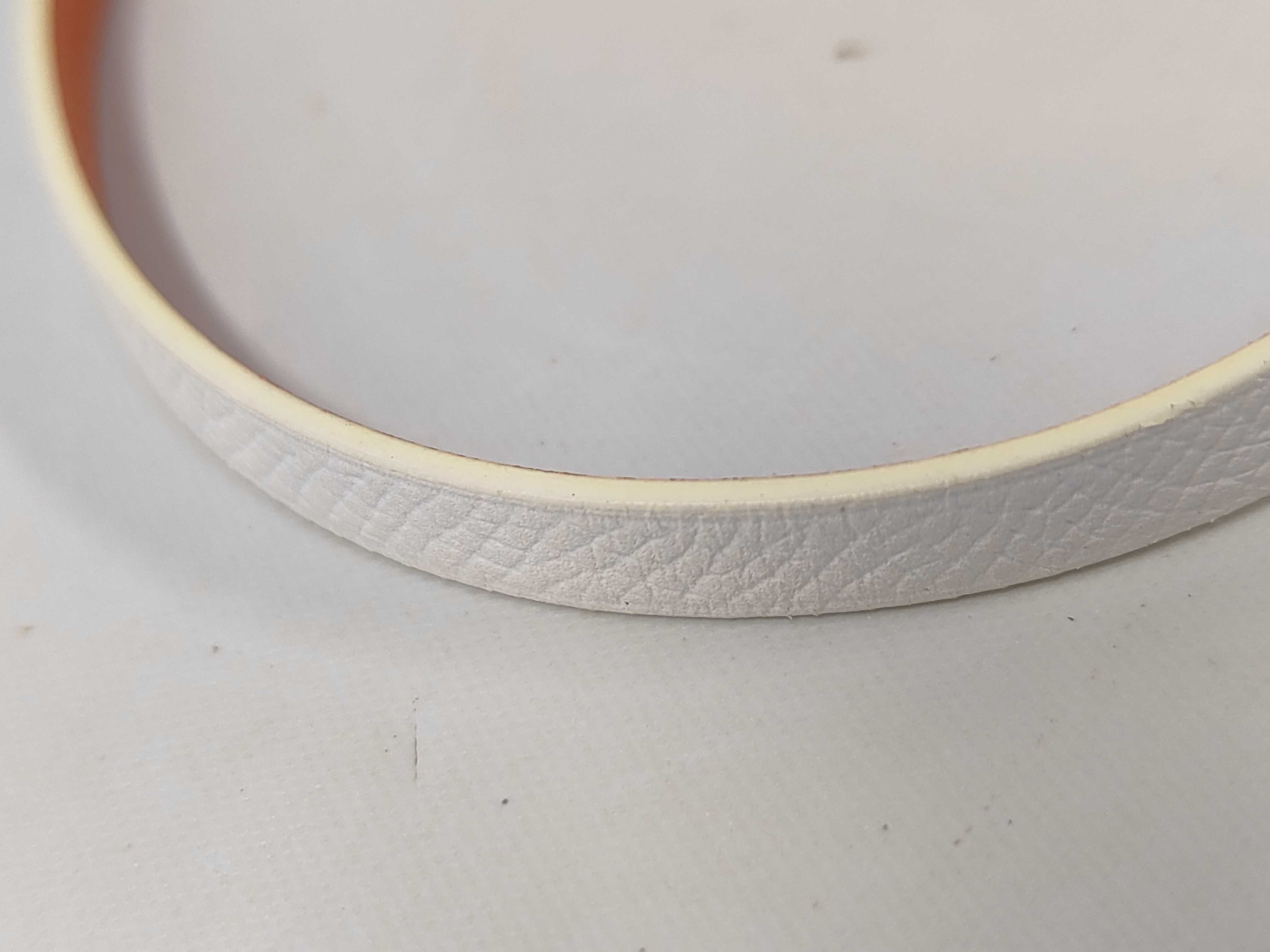 Leather Appi 3 Bracelet, White, X Stamp, Bracelet/Bangle — view 5