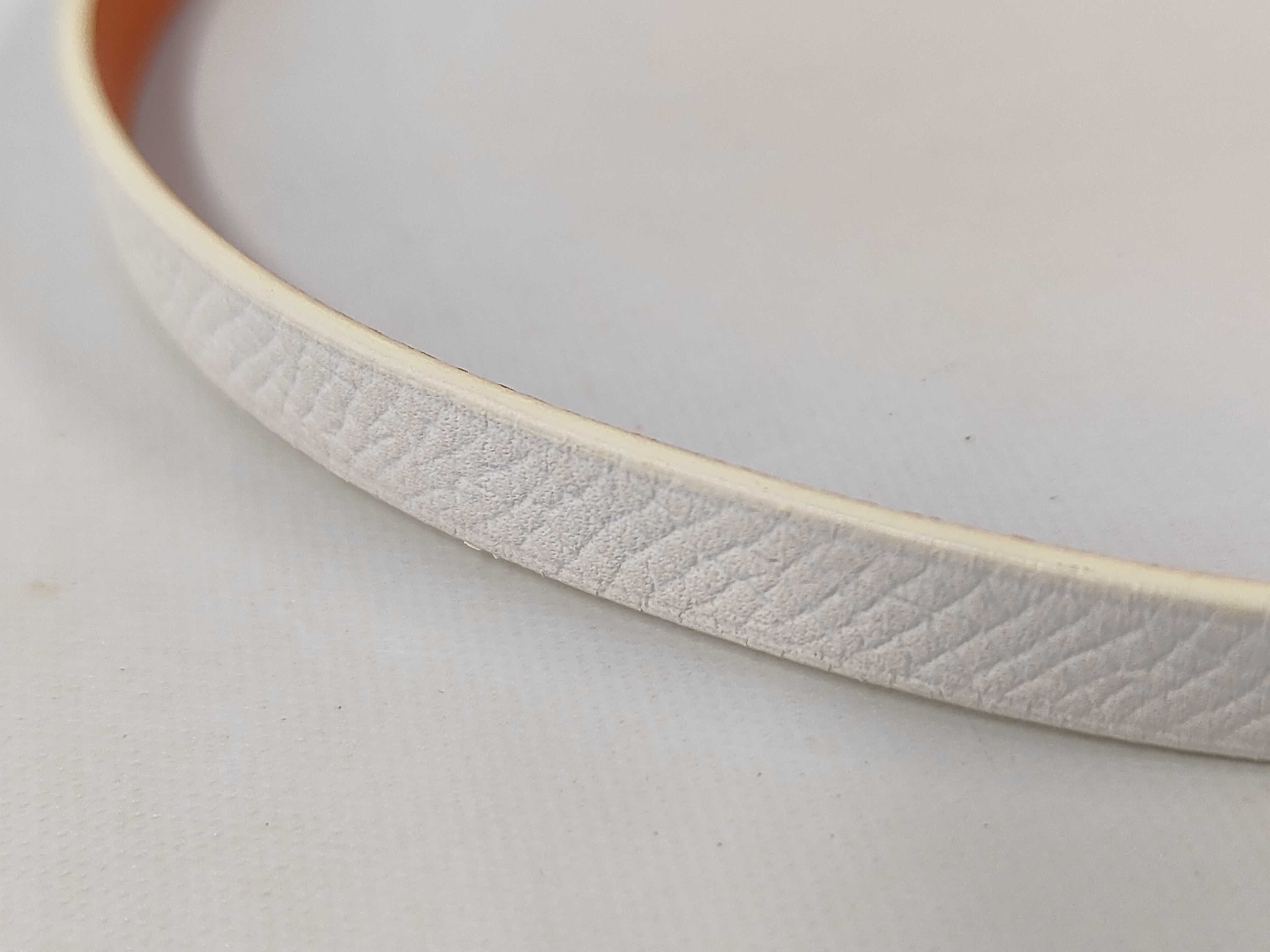 Leather Appi 3 Bracelet, White, X Stamp, Bracelet/Bangle — view 9