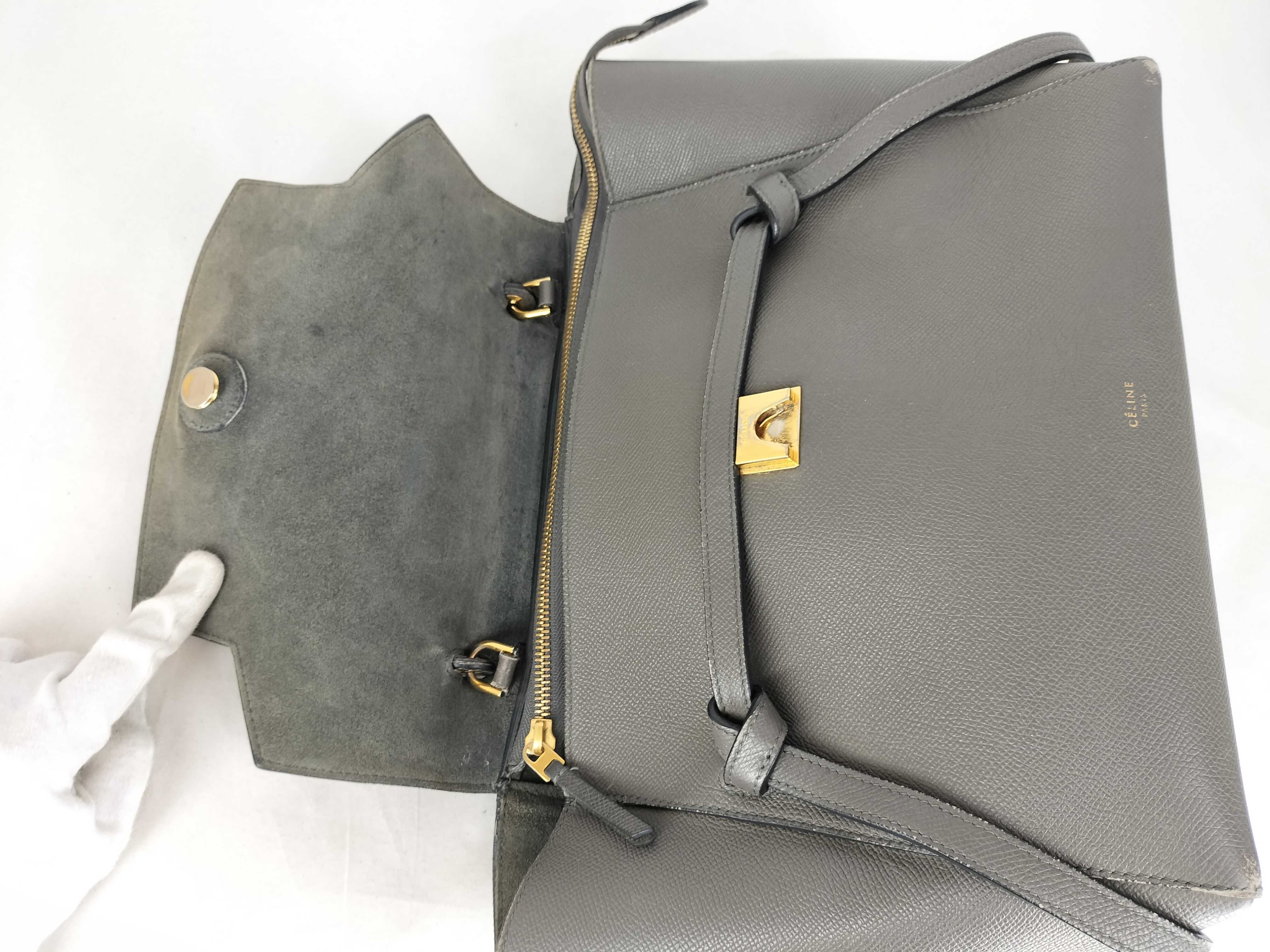 Grey Calfskin Belt Bag 2-Way Handbag — view 9