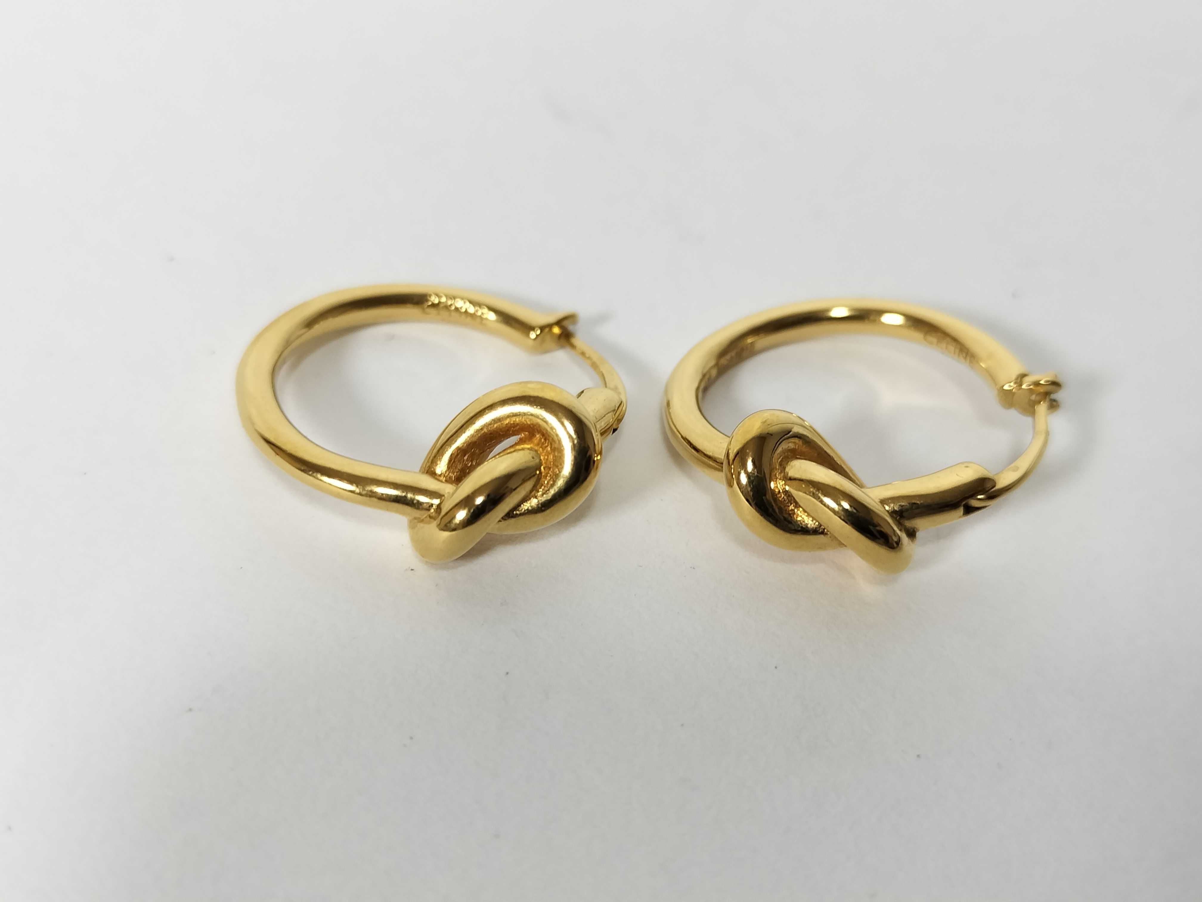 Knot Small Hoop Earrings, Gold Color, UCA1215 Earrings — view 2