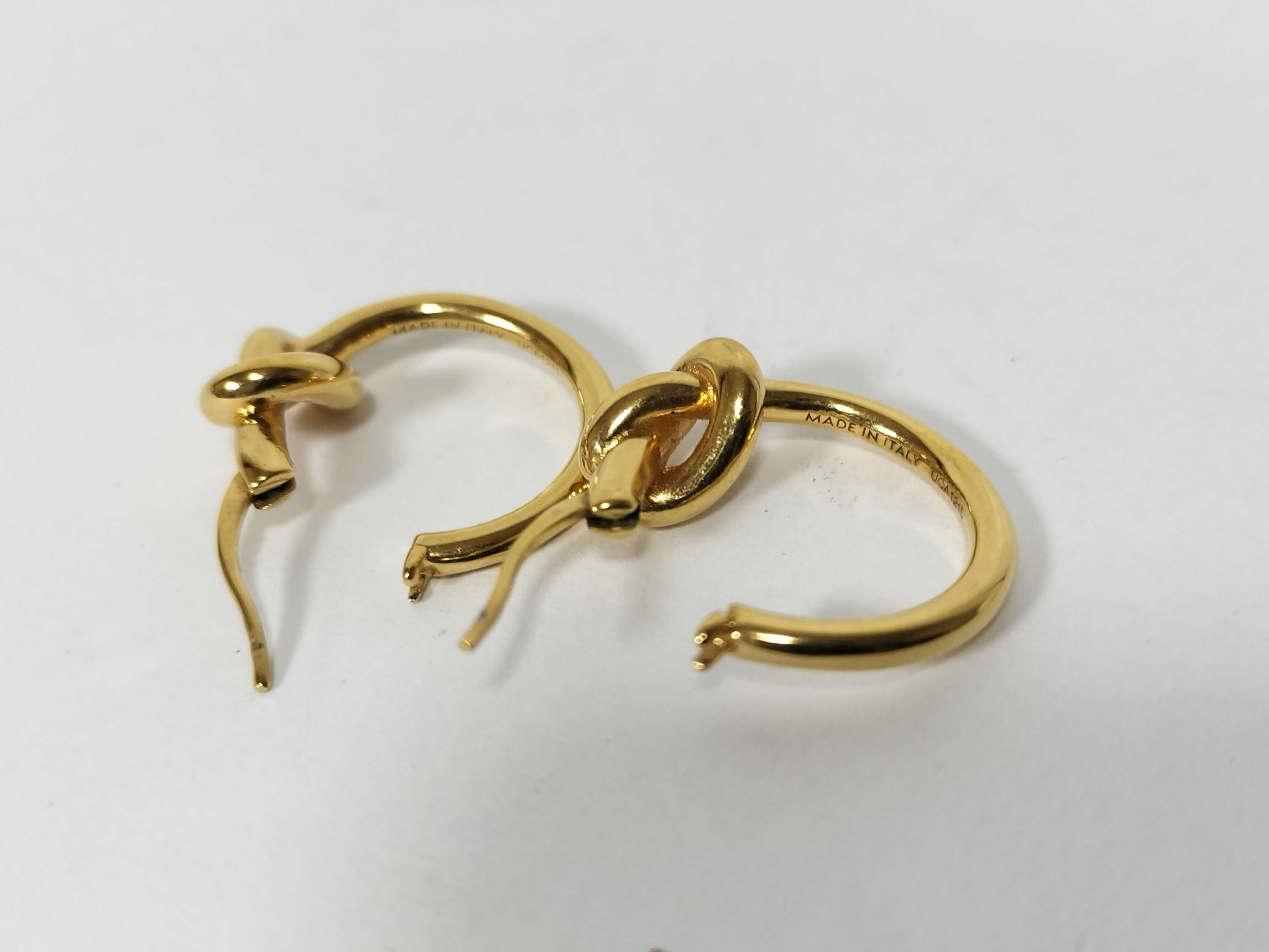 Knot Small Hoop Earrings, Gold Color, UCA1215 Earrings — view 5