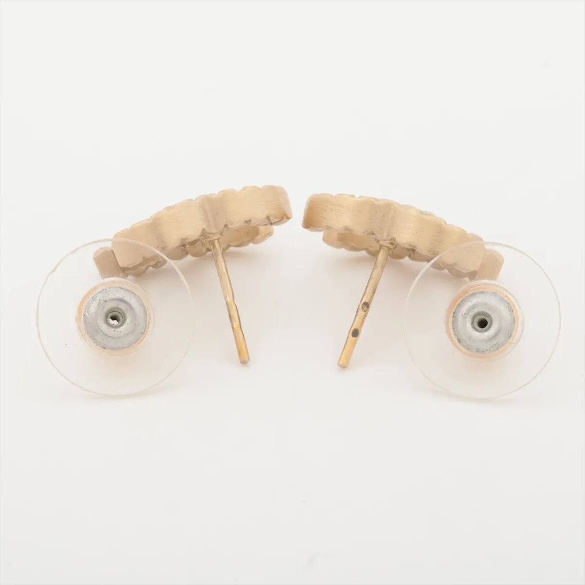 Coco Mark Matelassé 09A Earrings (Pair) GP Gold. Shows signs of wear, — view 4