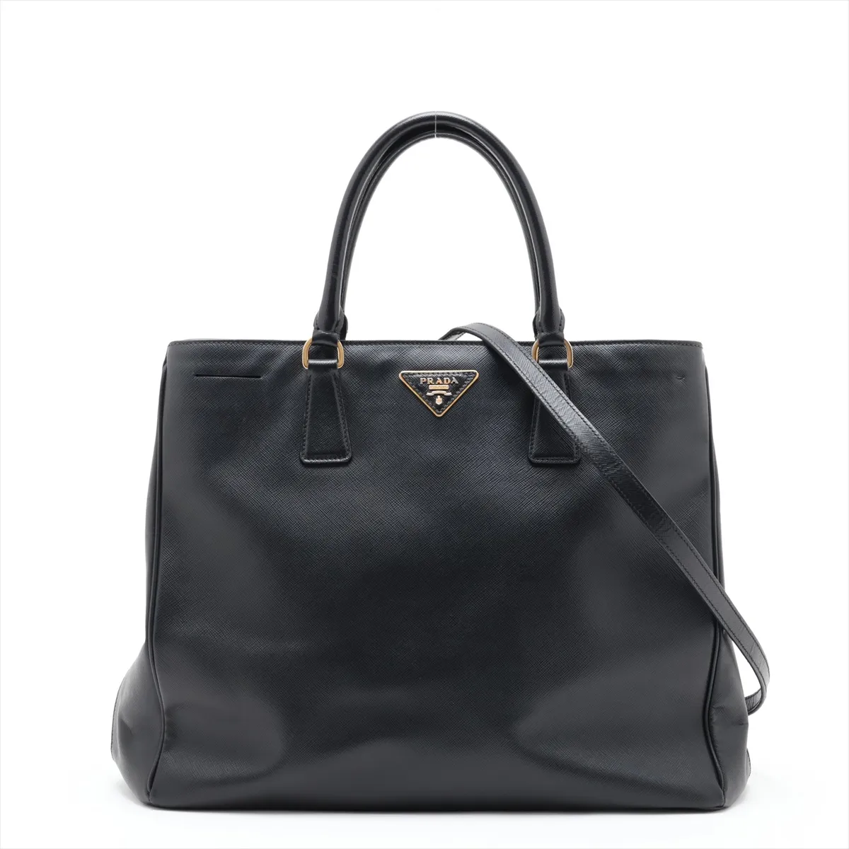 Saffiano Galleria Leather 2-Way Handbag, Black
