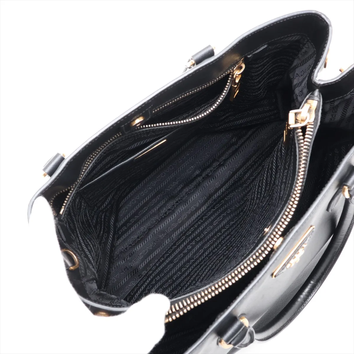 Saffiano Galleria Leather 2-Way Handbag, Black — view 9