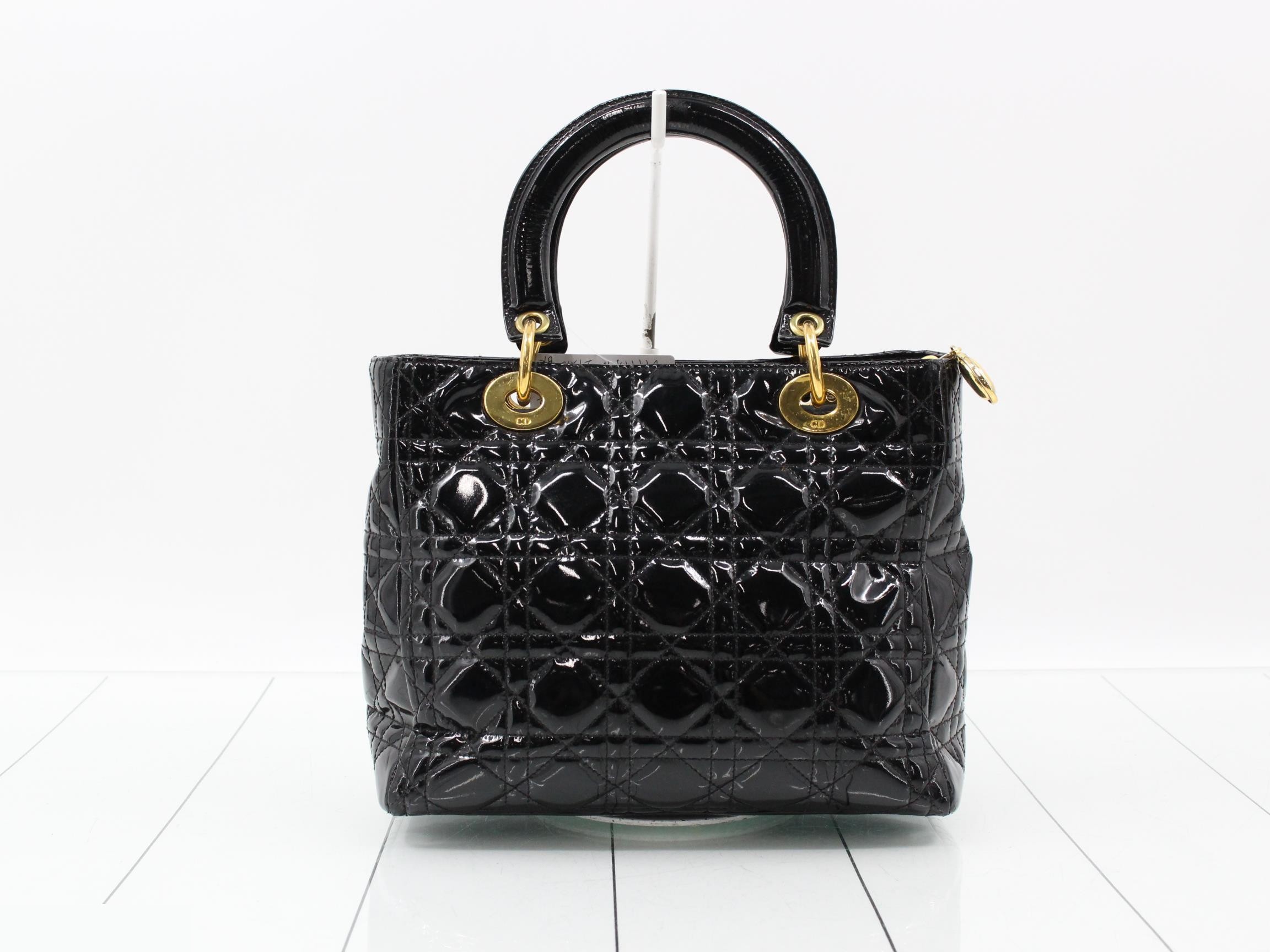 Lady Dior Medium Enamel Black — view 2
