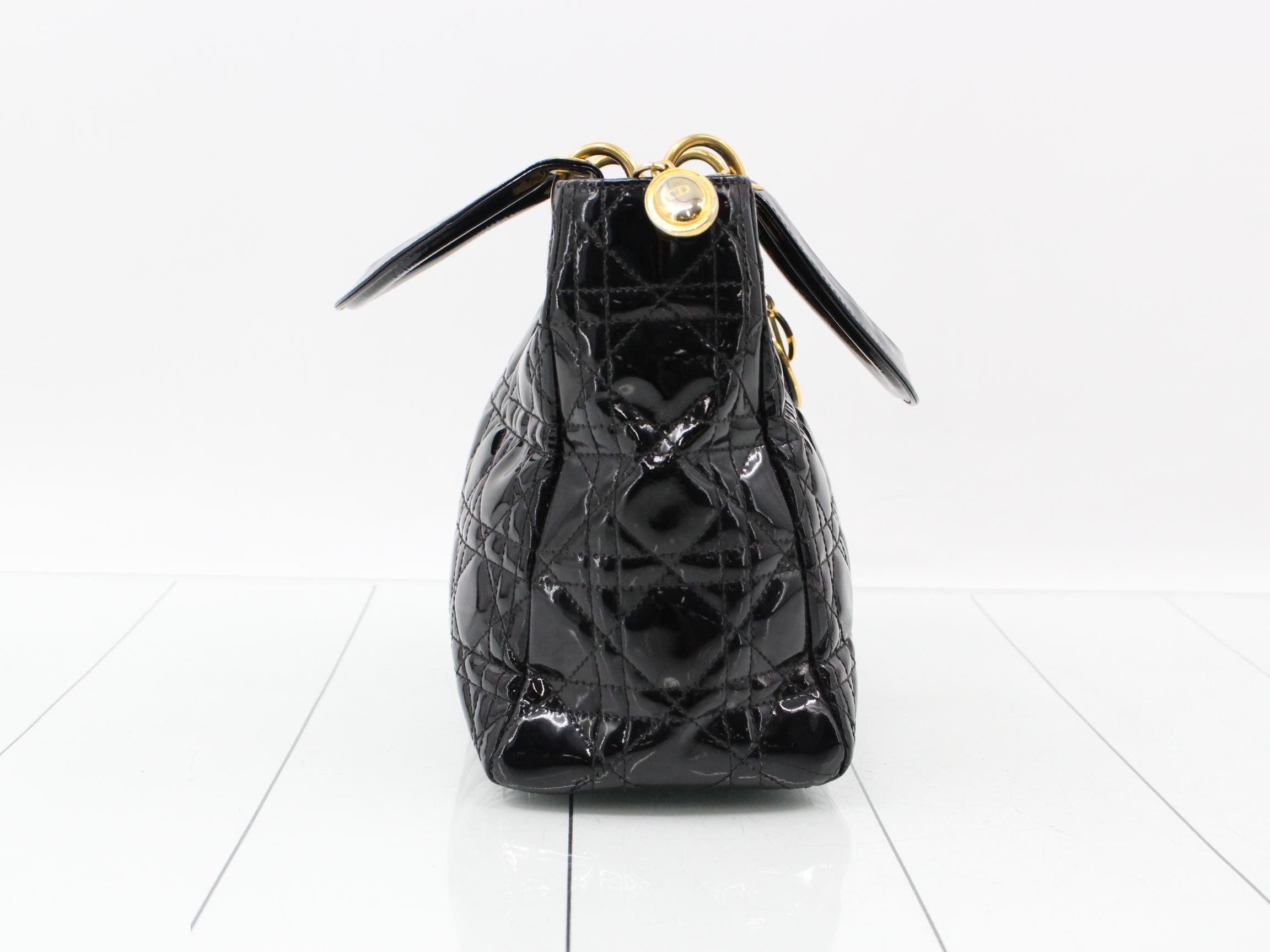 Lady Dior Medium Enamel Black — view 4