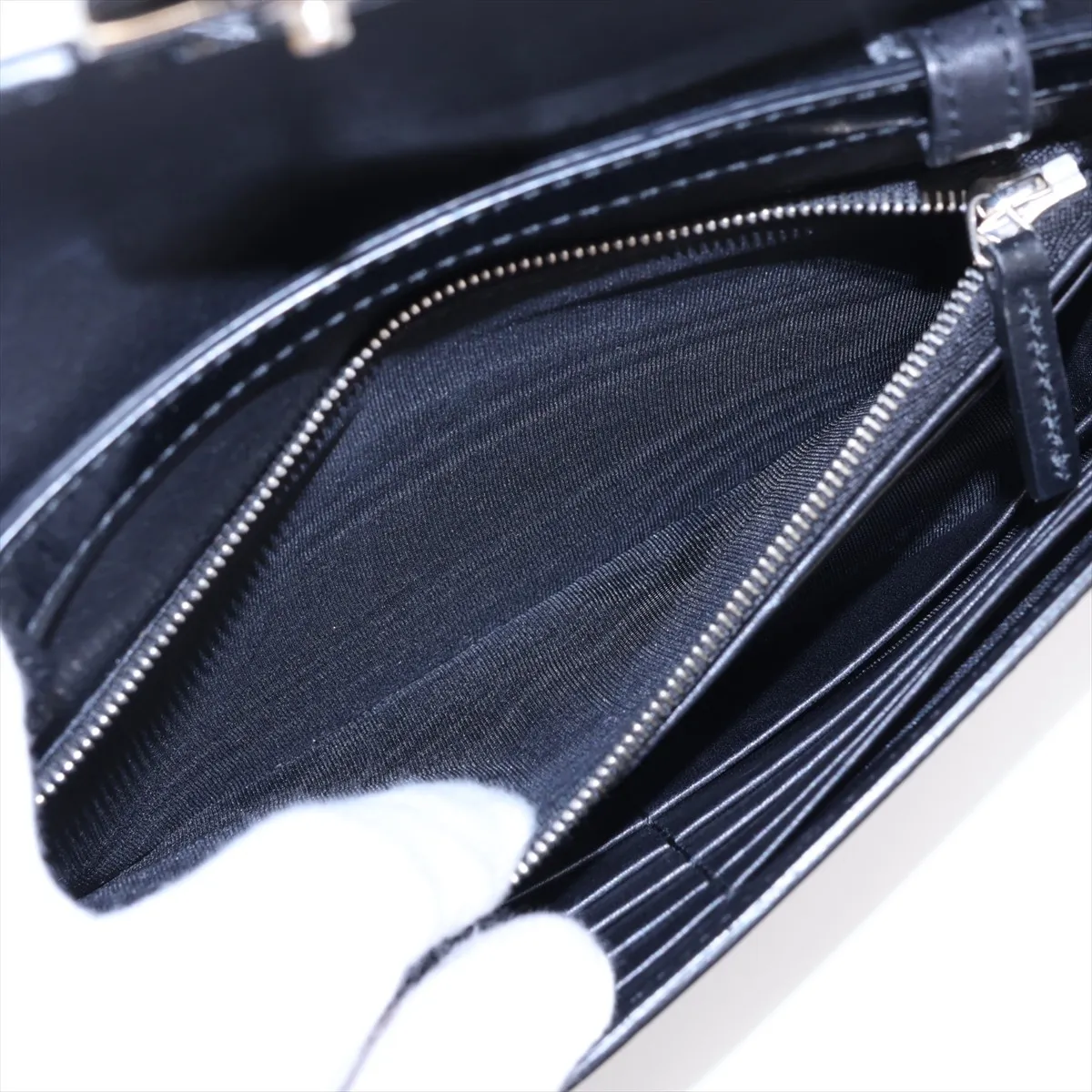 Interlocking G 369664 Patent Leather Shoulder Bag, Black — view 7