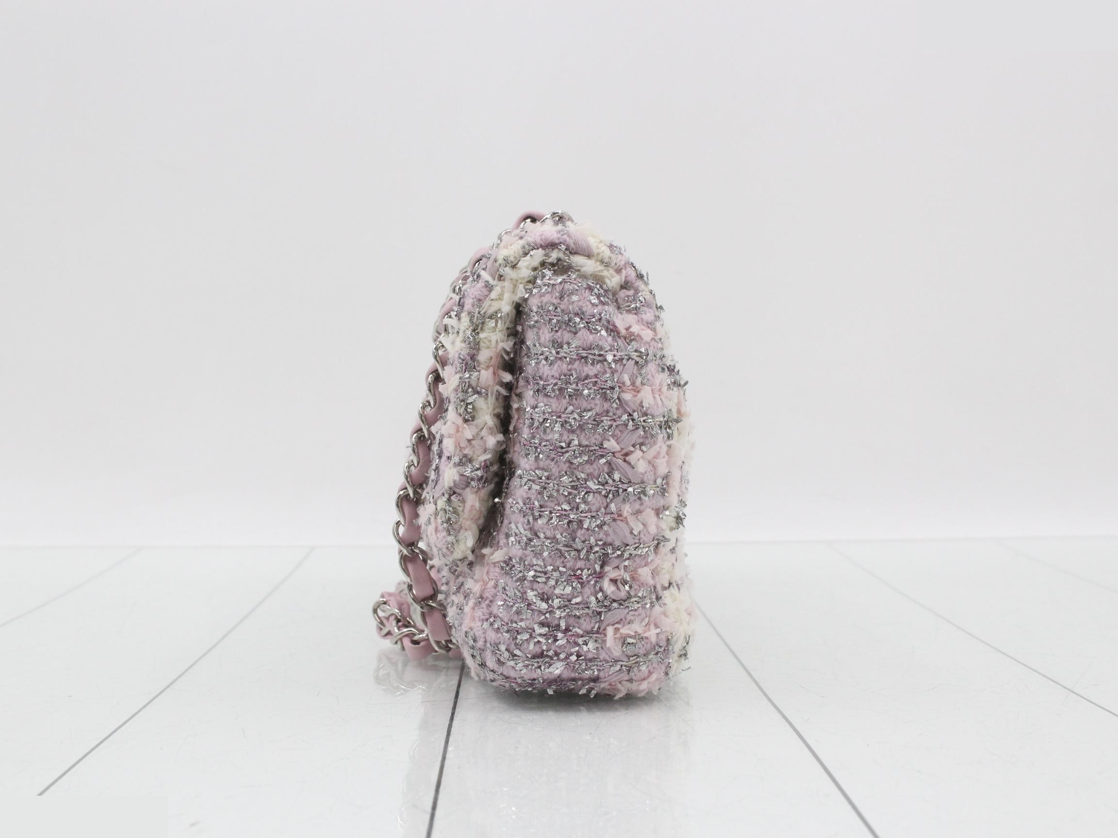 Tweed Matelassé Classic Chain Shoulder Bag — view 3