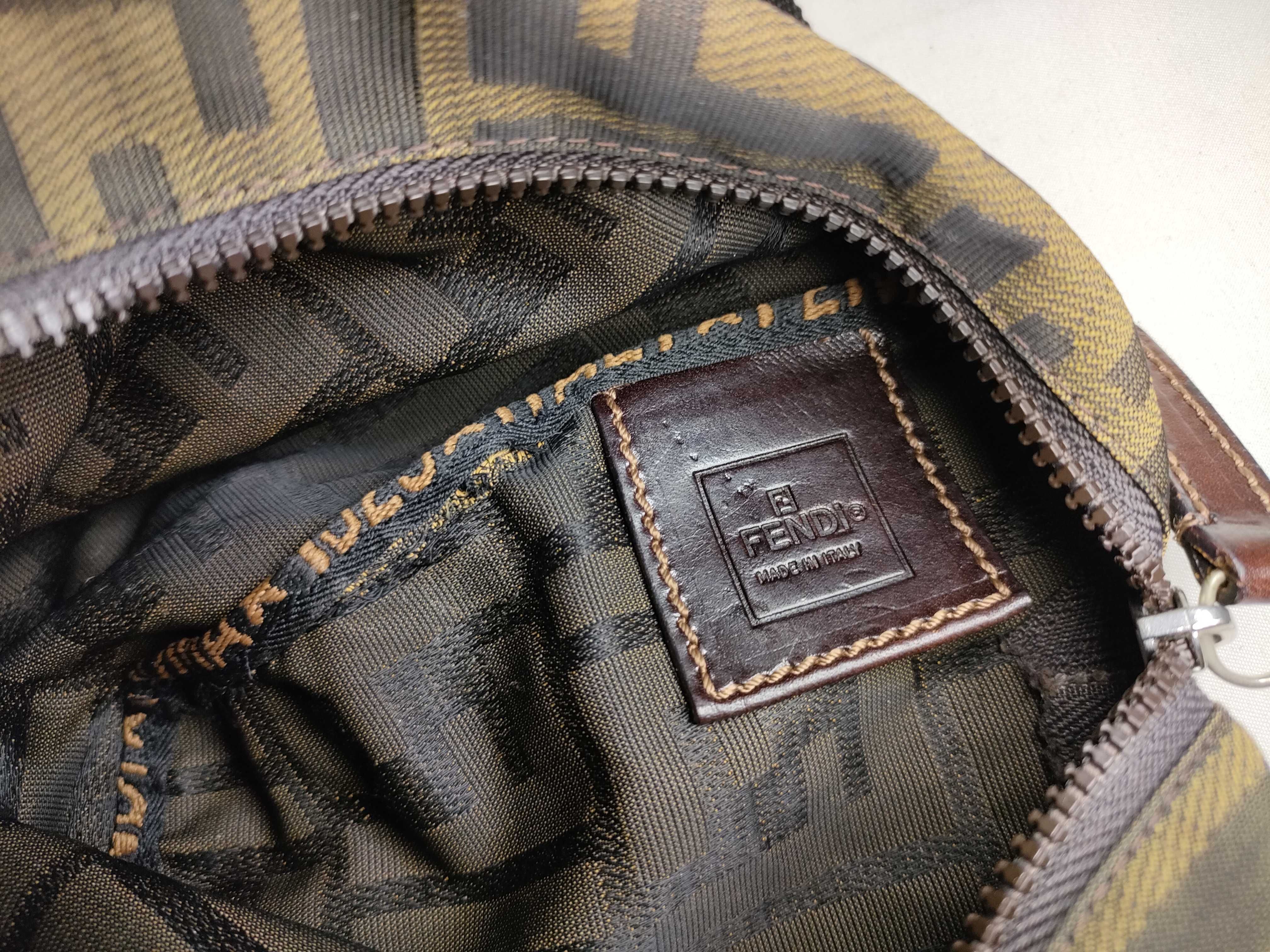 Zucca Pattern Mini Handbag, Nylon, Khaki — view 11