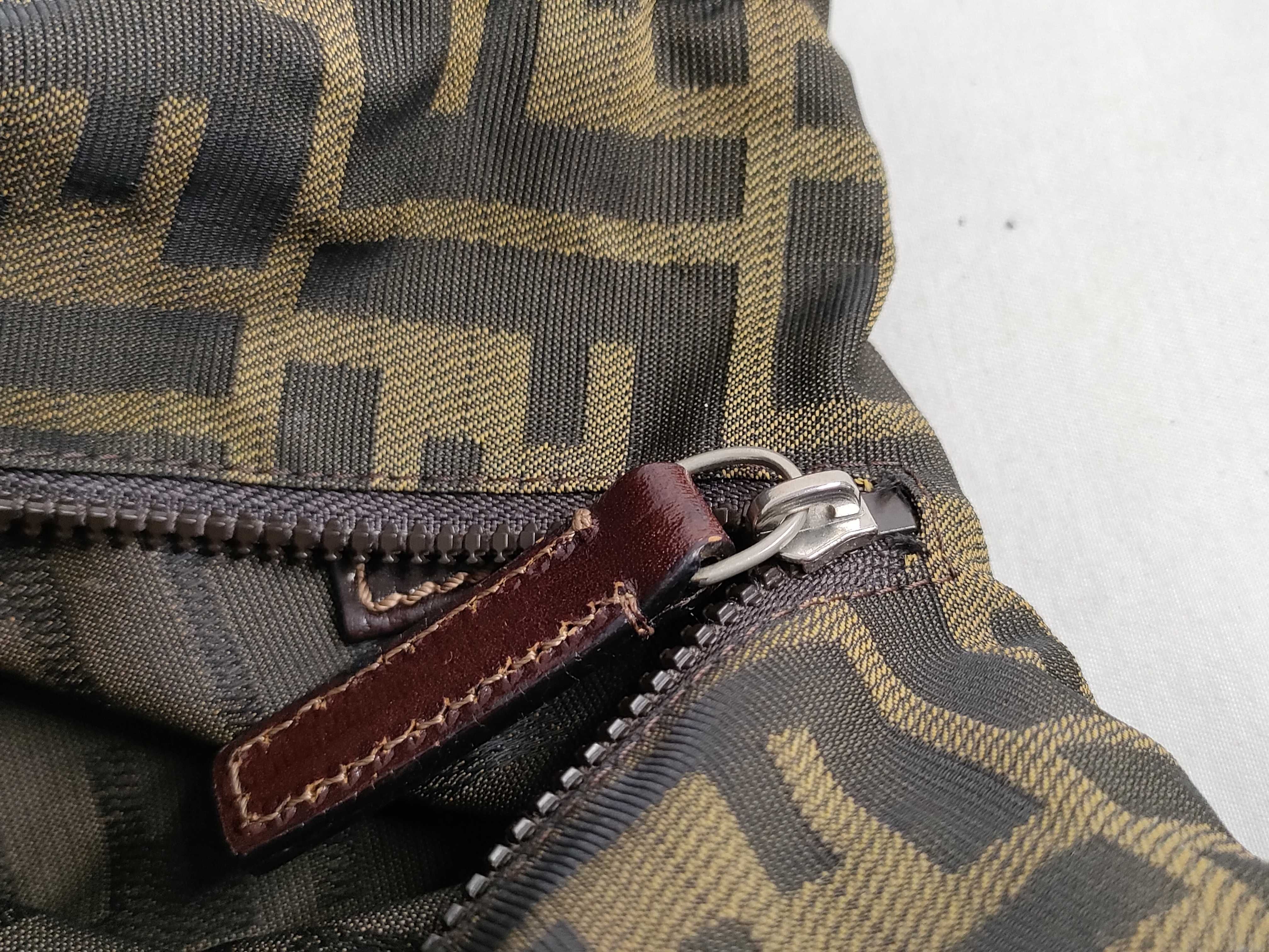 Zucca Pattern Mini Handbag, Nylon, Khaki — view 12