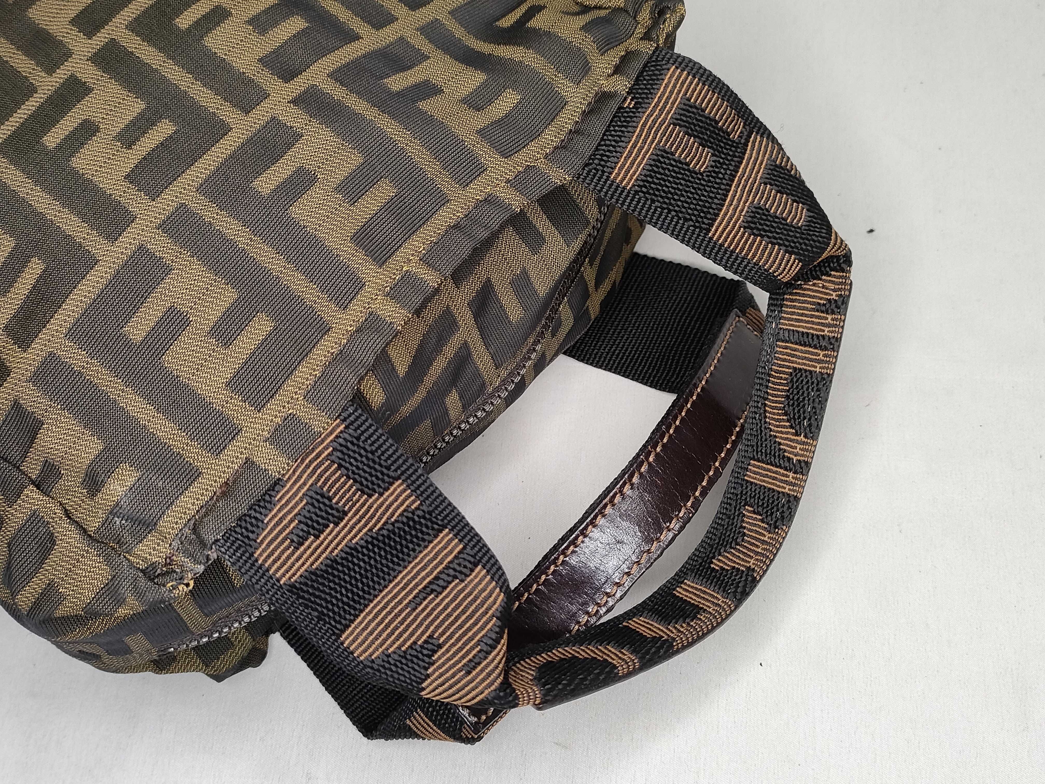 Zucca Pattern Mini Handbag, Nylon, Khaki — view 3