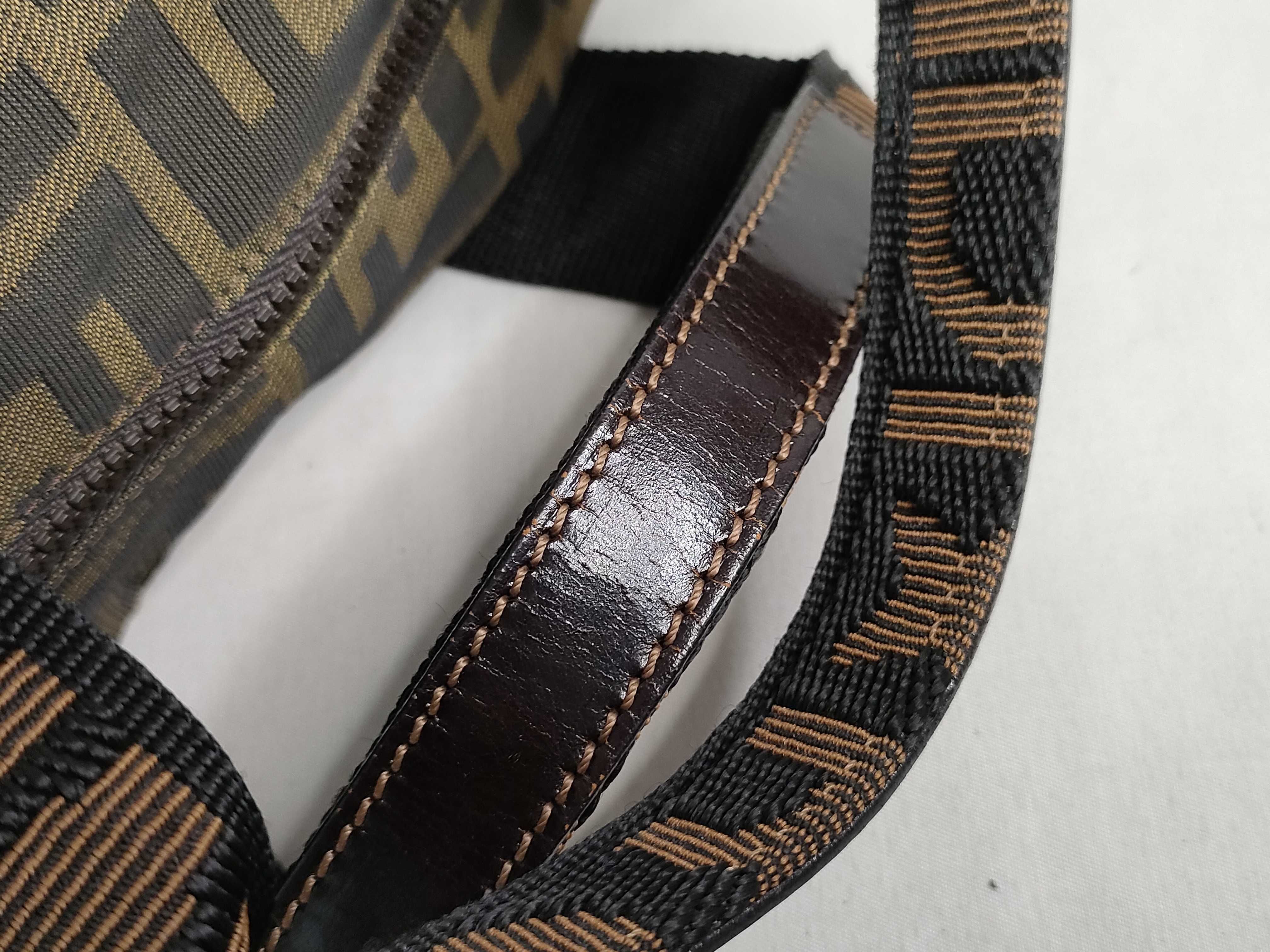 Zucca Pattern Mini Handbag, Nylon, Khaki — view 4