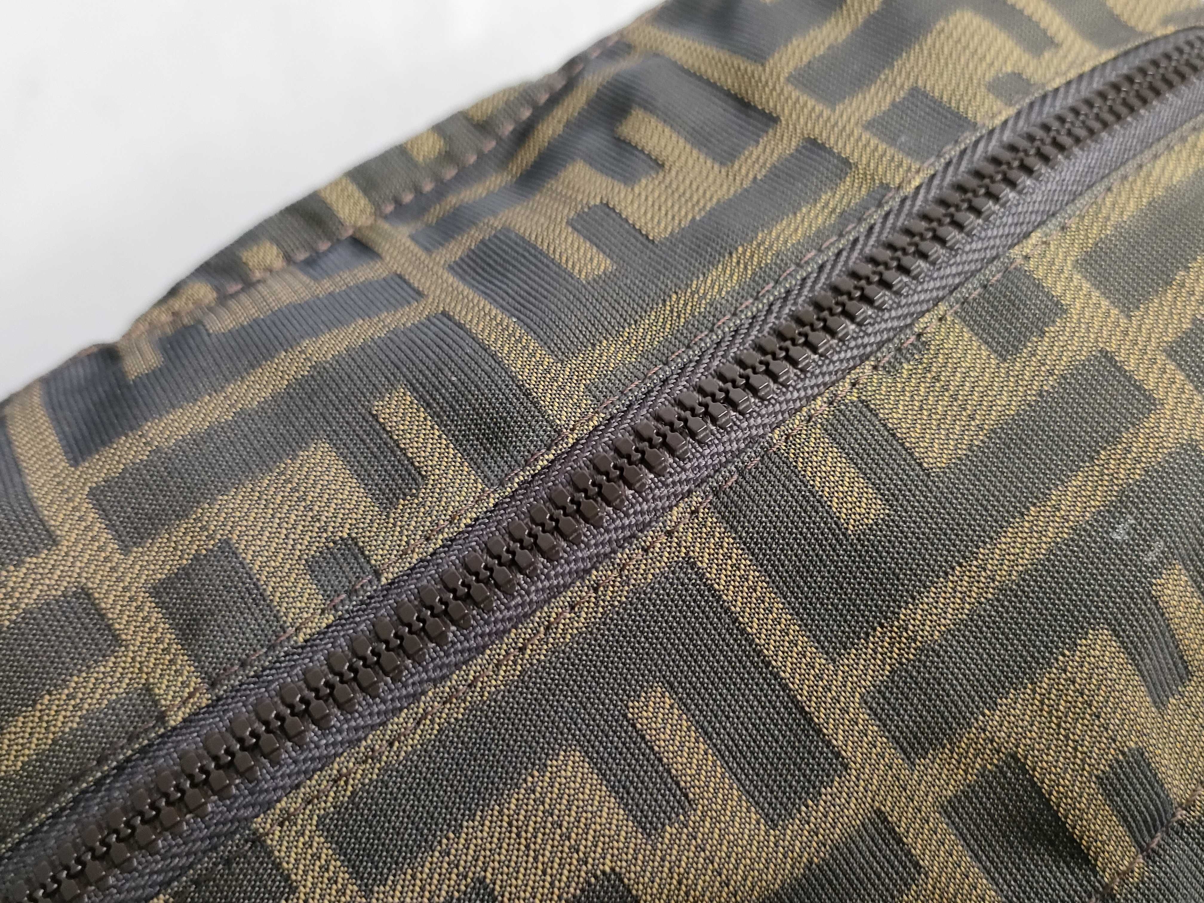 Zucca Pattern Mini Handbag, Nylon, Khaki — view 8