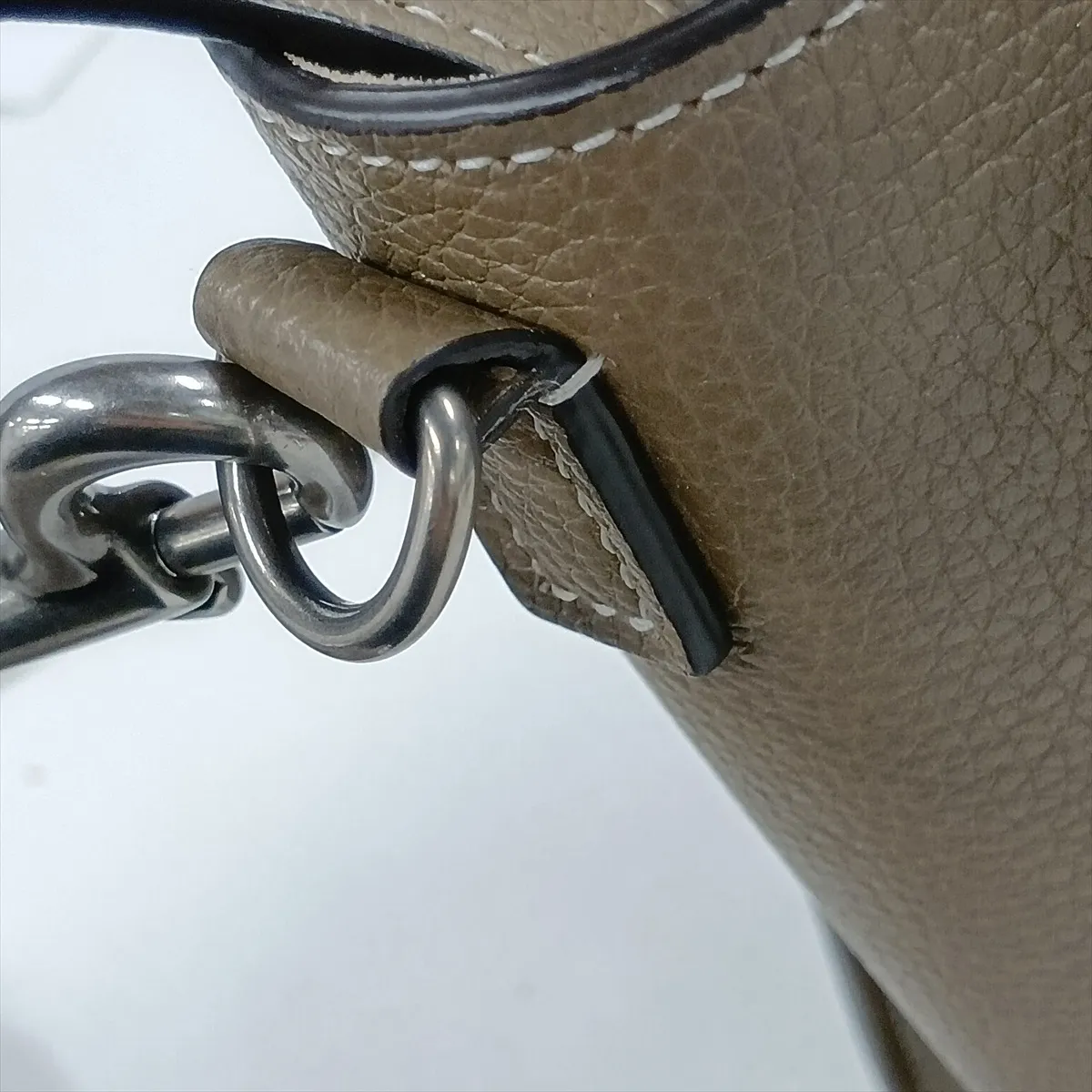 Luggage Nano Shopper Leather 2-Way Handbag, Greige — view 11