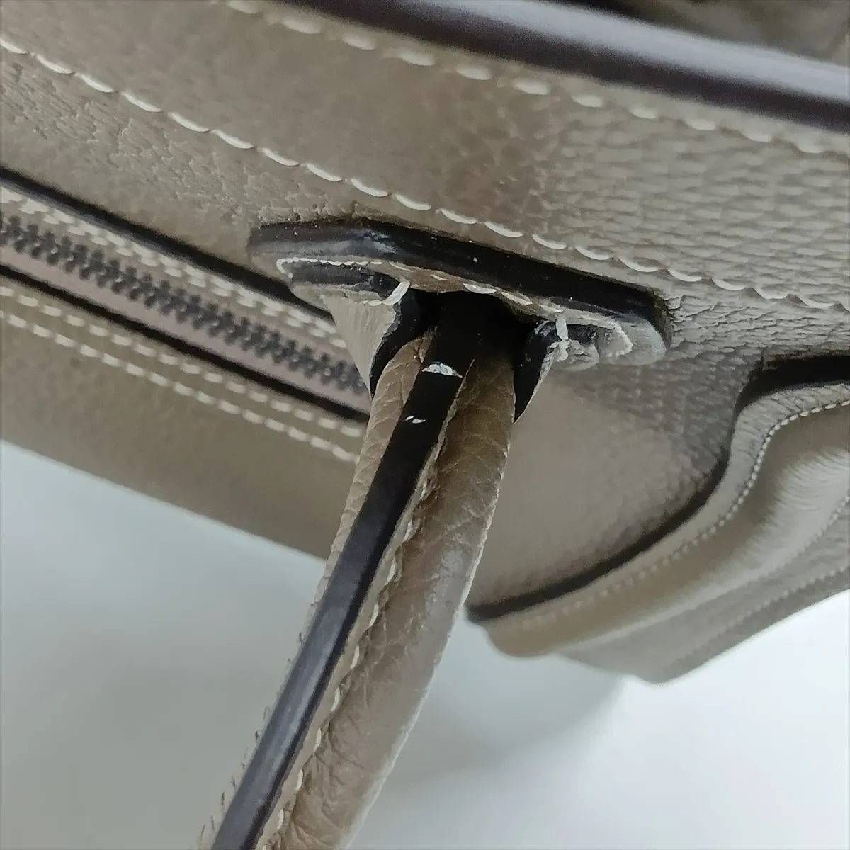 Luggage Nano Shopper Leather 2-Way Handbag, Greige — view 12