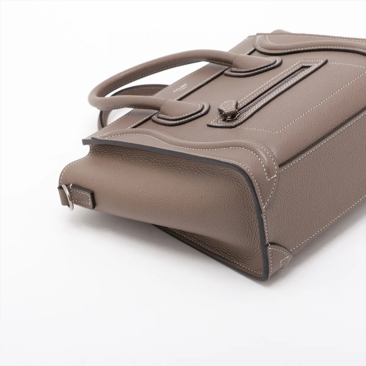 Luggage Nano Shopper Leather 2-Way Handbag, Greige — view 4