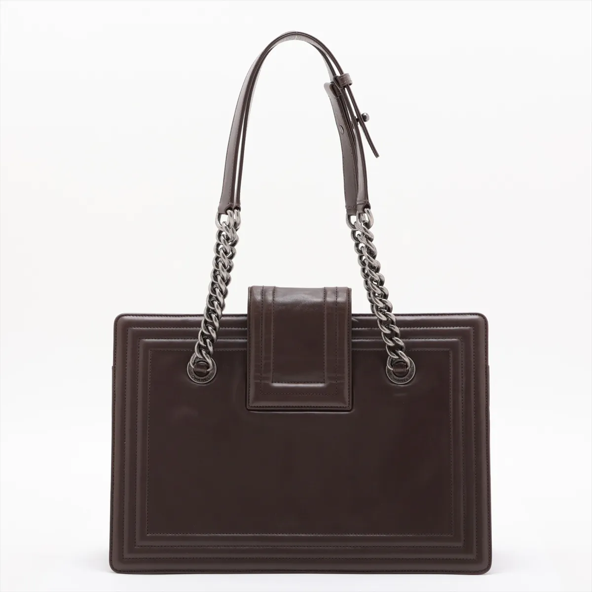 Boy Chanel Leather Chain Tote Bag, Brown, Gunmetal Hardware, Item Number 15337747 (Serial Number in the 15s range) — view 2