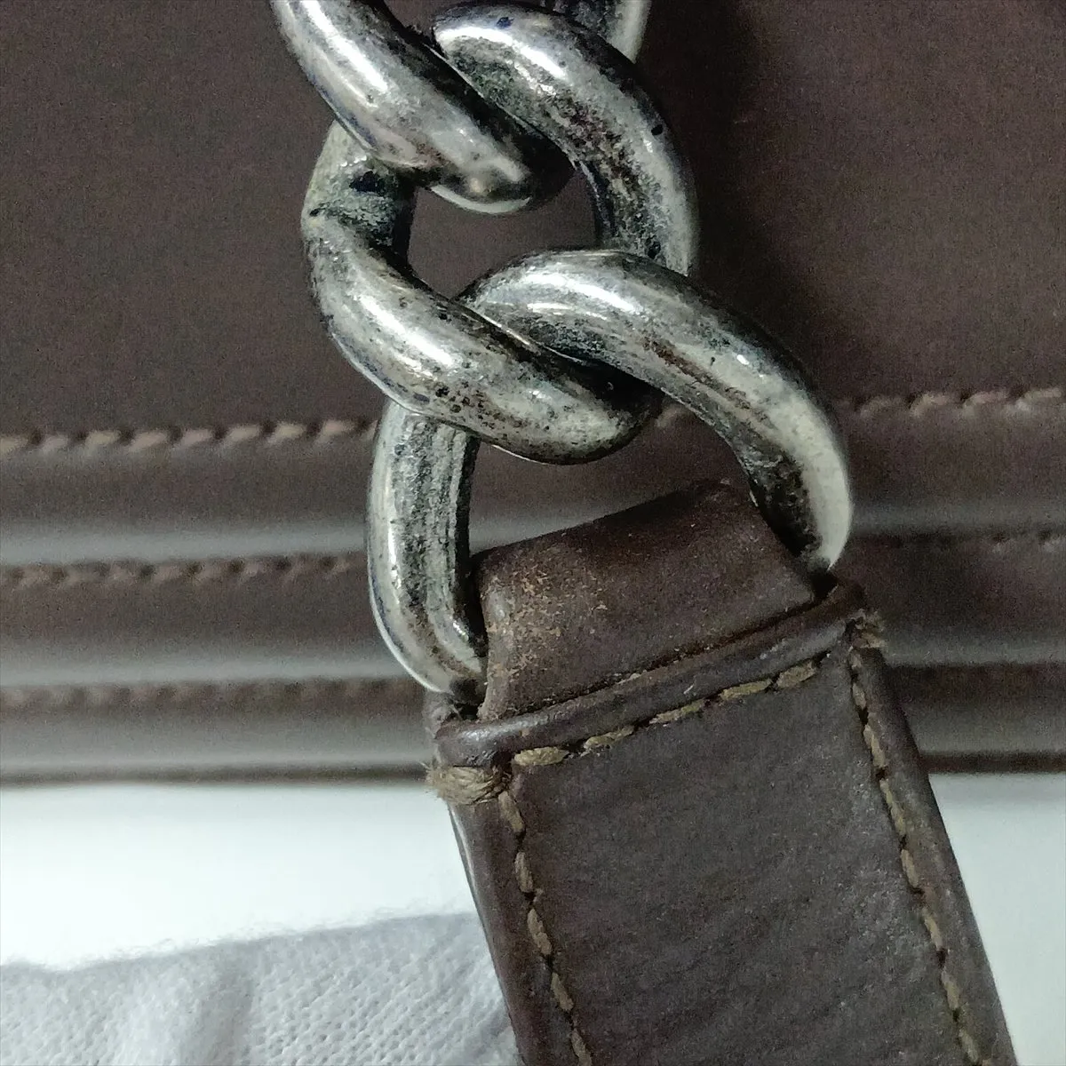 Boy Chanel Leather Chain Tote Bag, Brown, Gunmetal Hardware, Item Number 15337747 (Serial Number in the 15s range) — view 15
