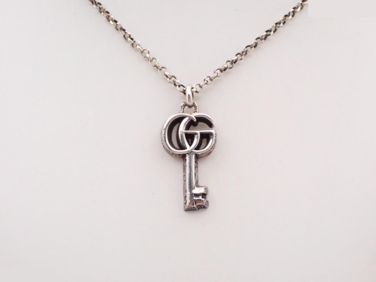 Double G Arabesque Key Necklace, Ag925, 15.1g, Chain approx. 50cm