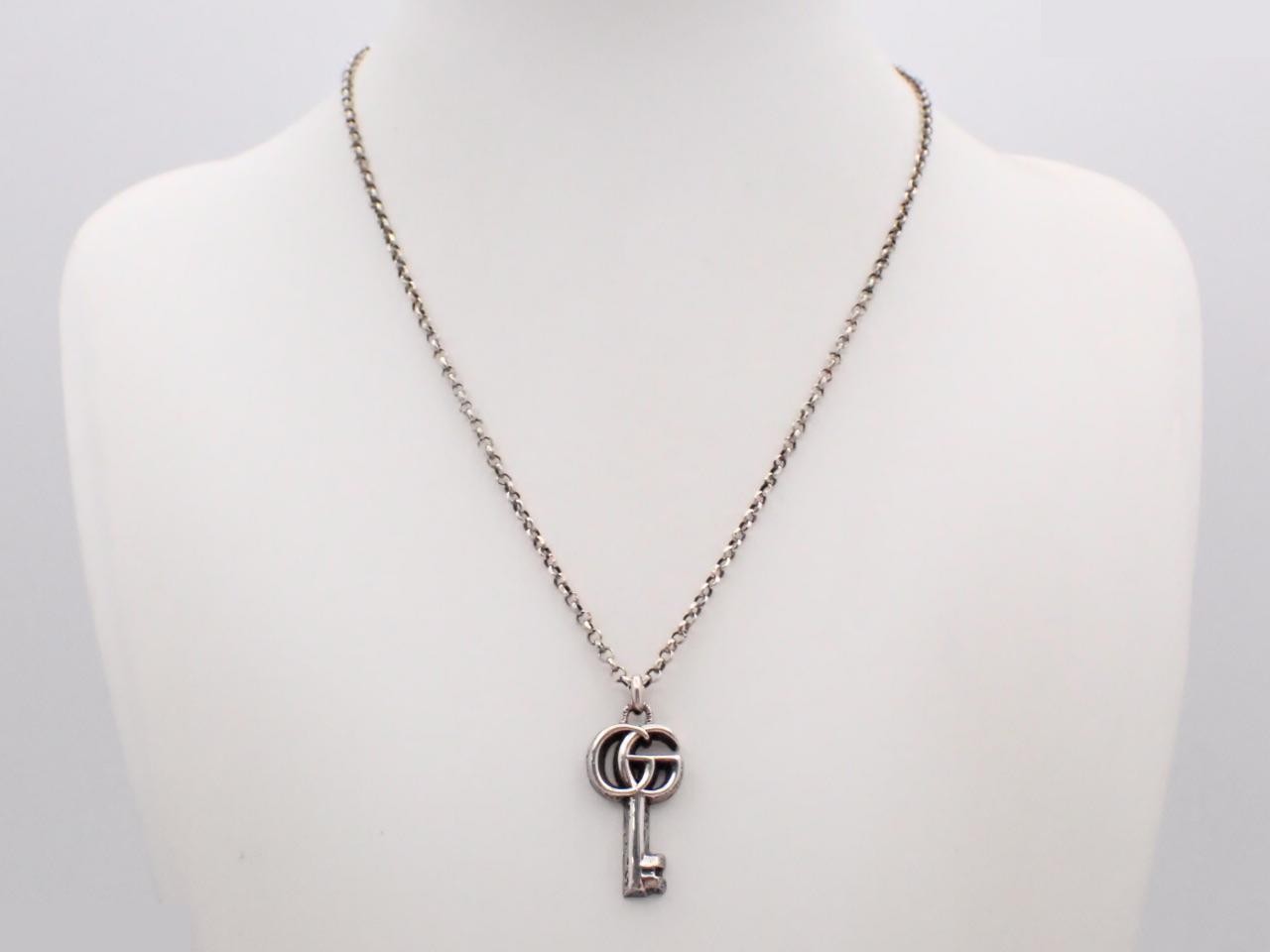 Double G Arabesque Key Necklace, Ag925, 15.1g, Chain approx. 50cm — view 3