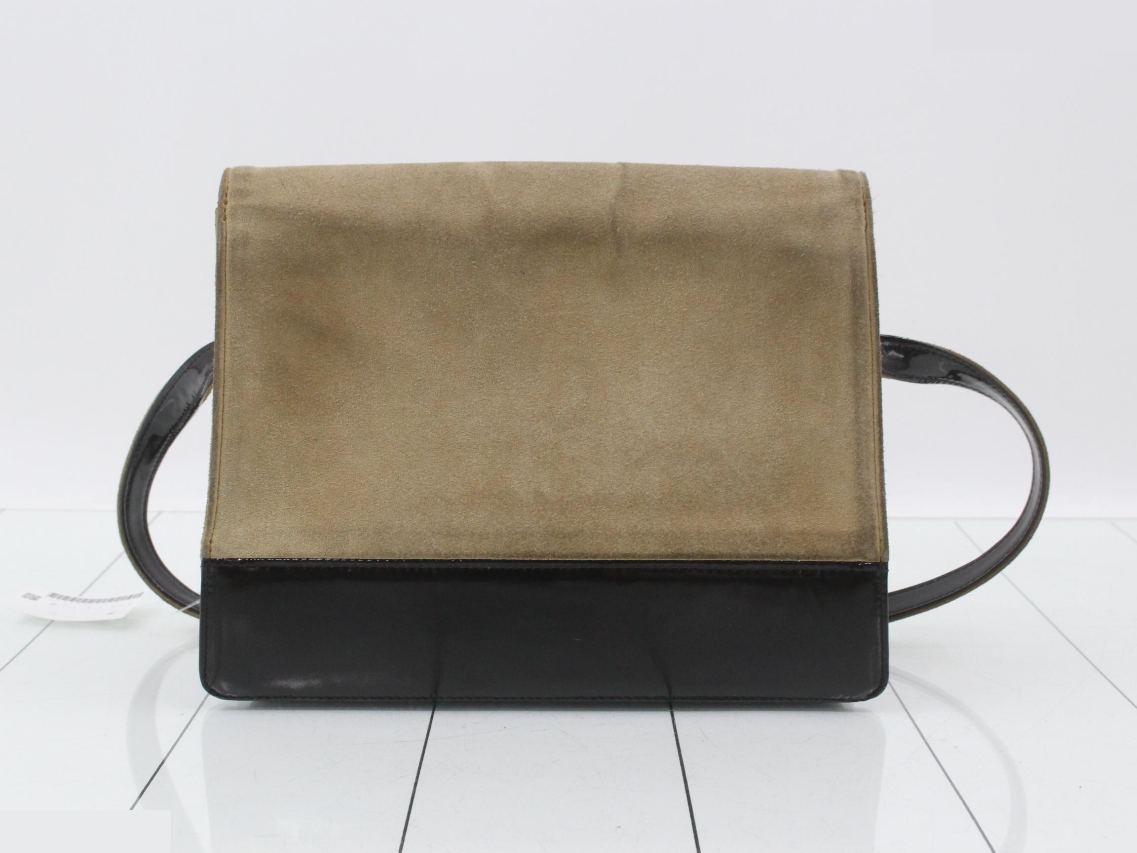 suede enamel shoulder bag — view 2