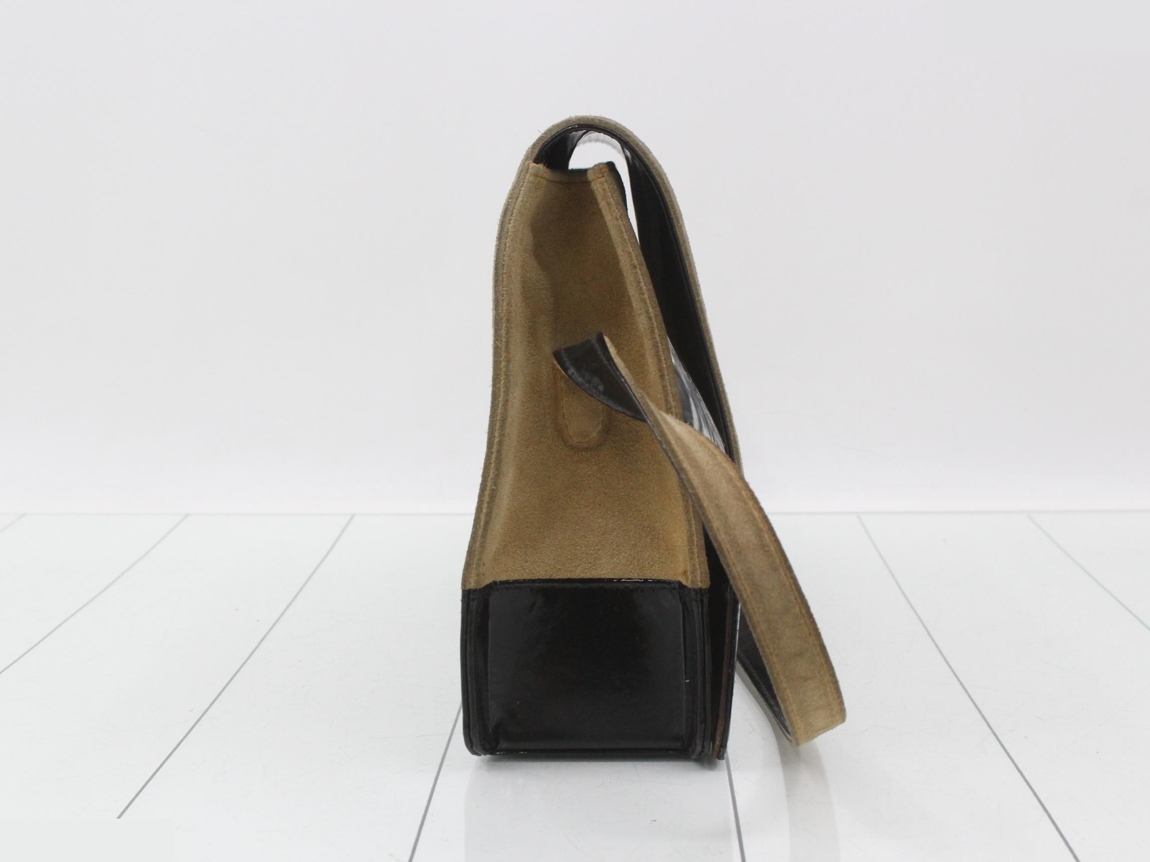 suede enamel shoulder bag — view 4