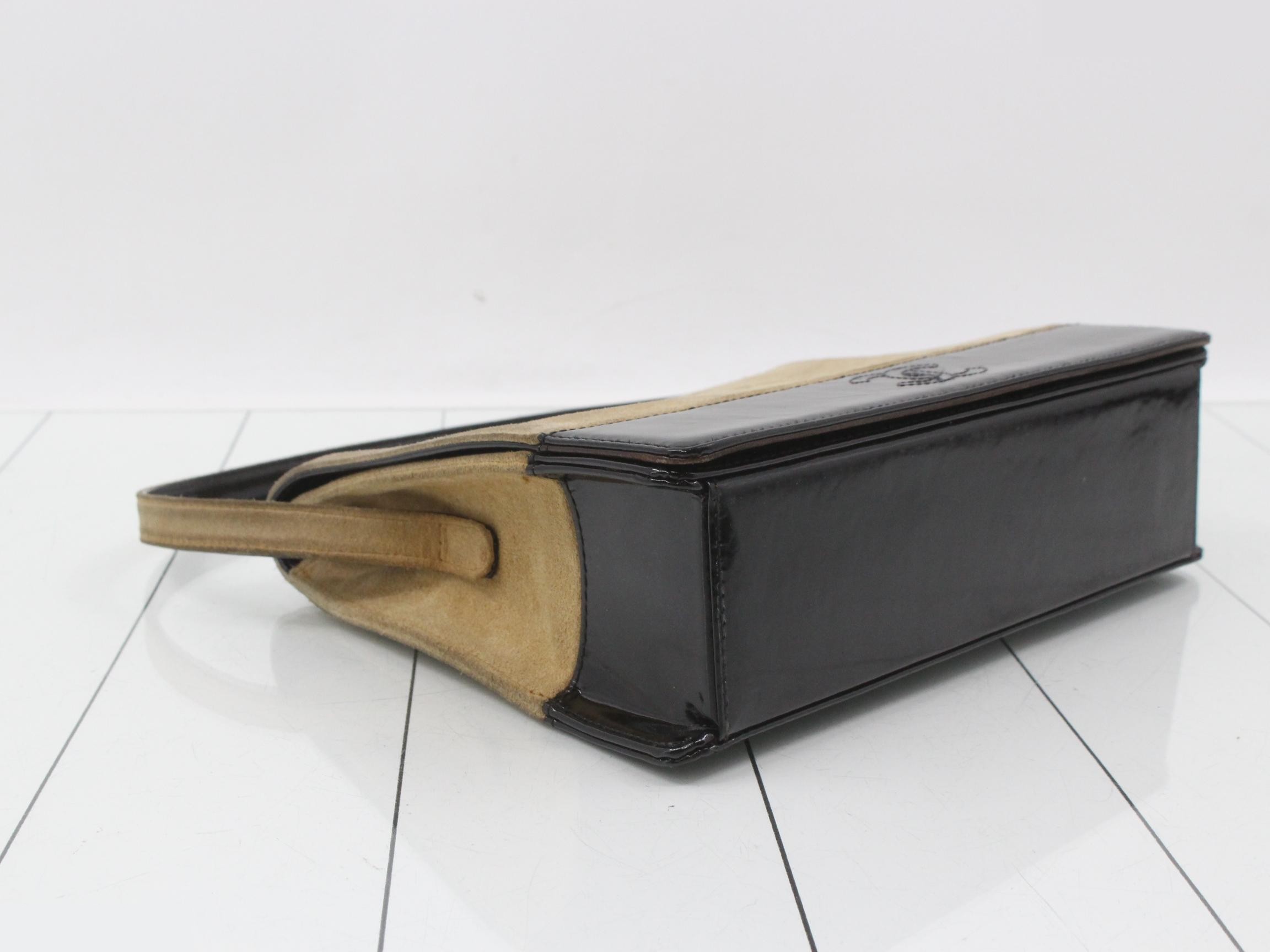 suede enamel shoulder bag — view 5