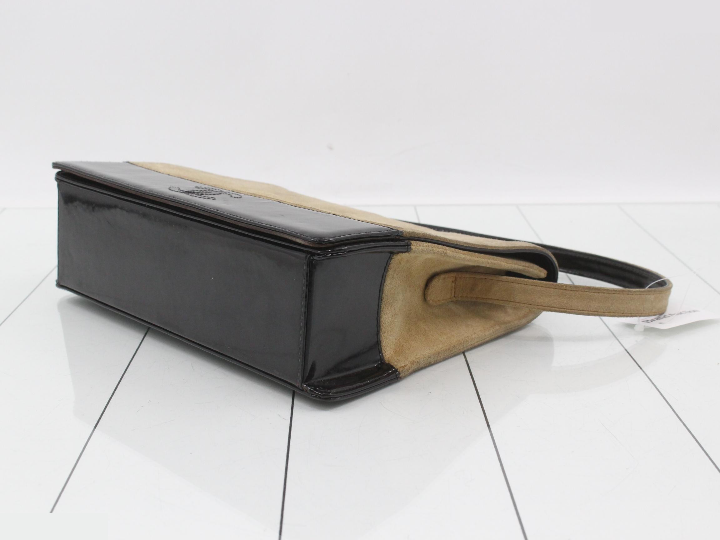 suede enamel shoulder bag — view 6