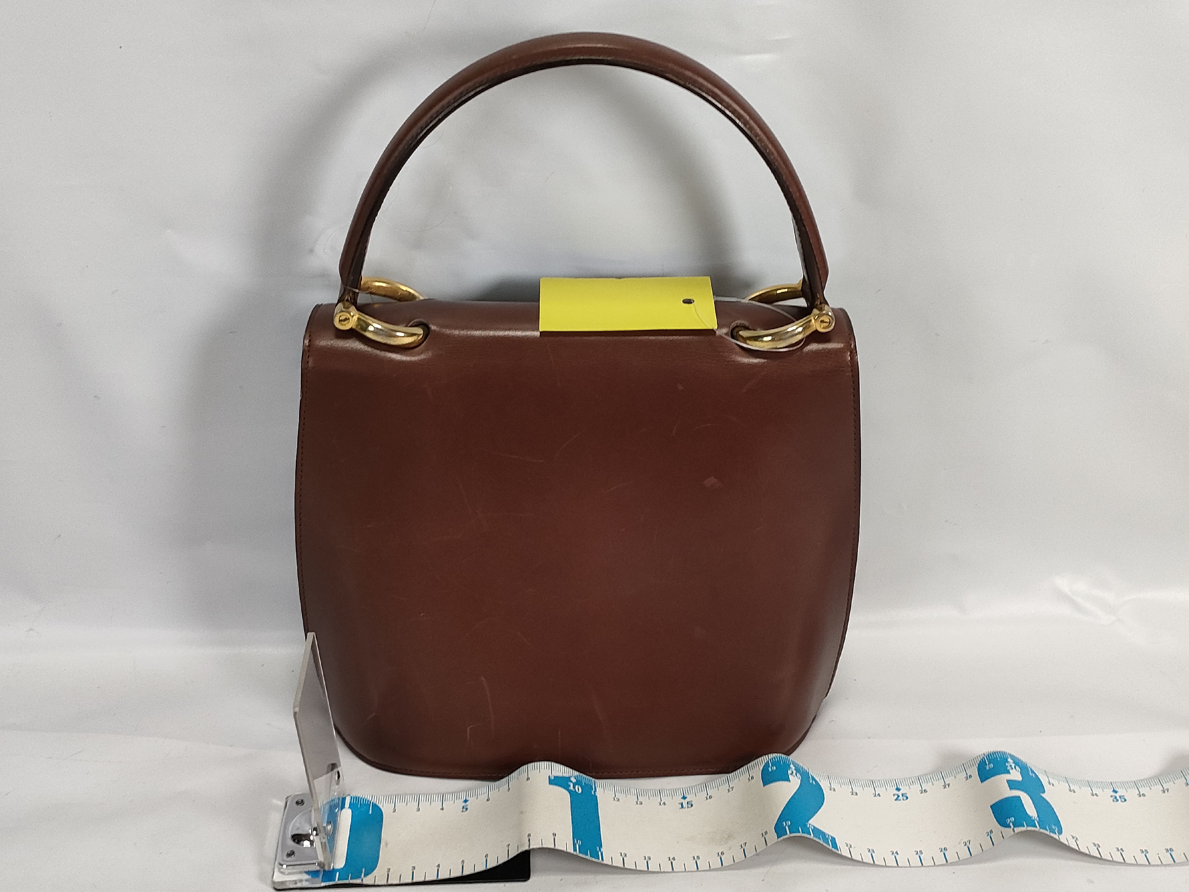 Leather One-Shoulder Bag with Gold Hardware — view 2