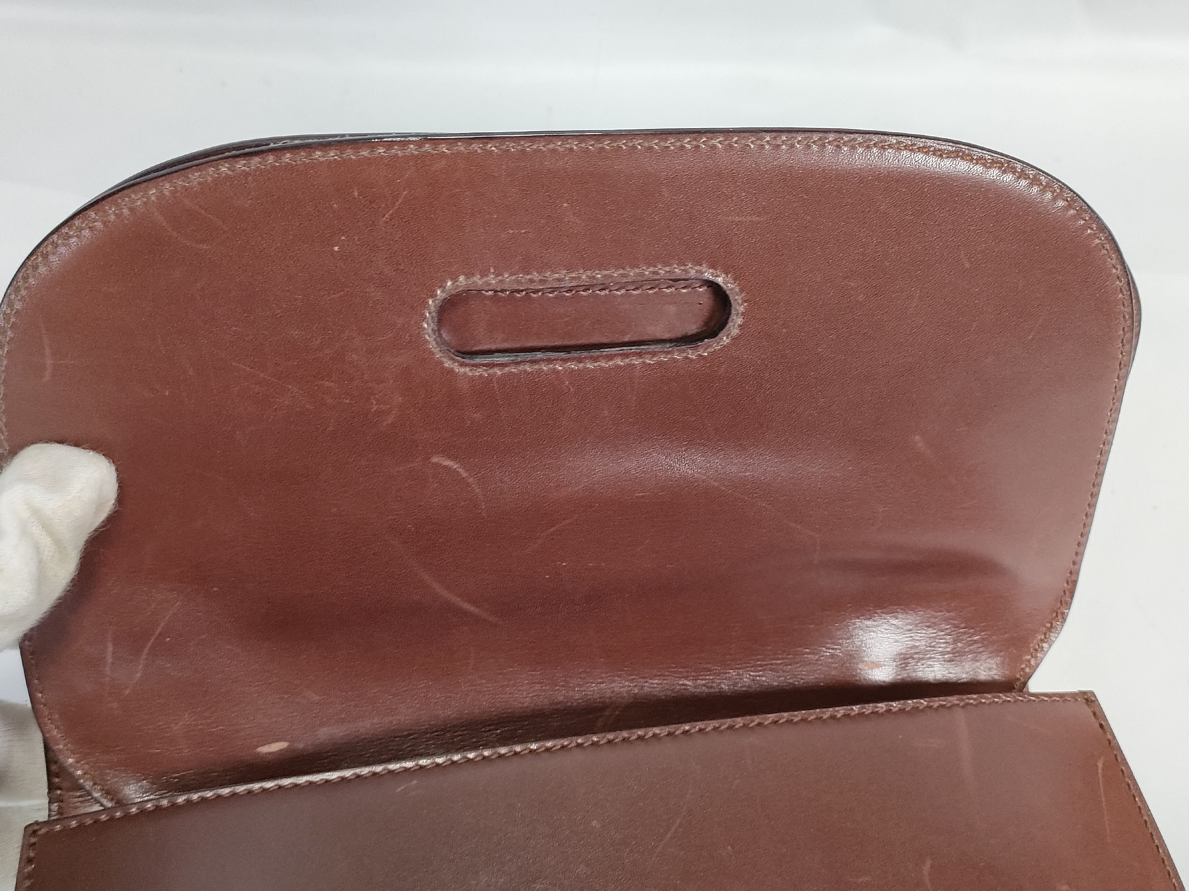 Leather One-Shoulder Bag with Gold Hardware — view 15