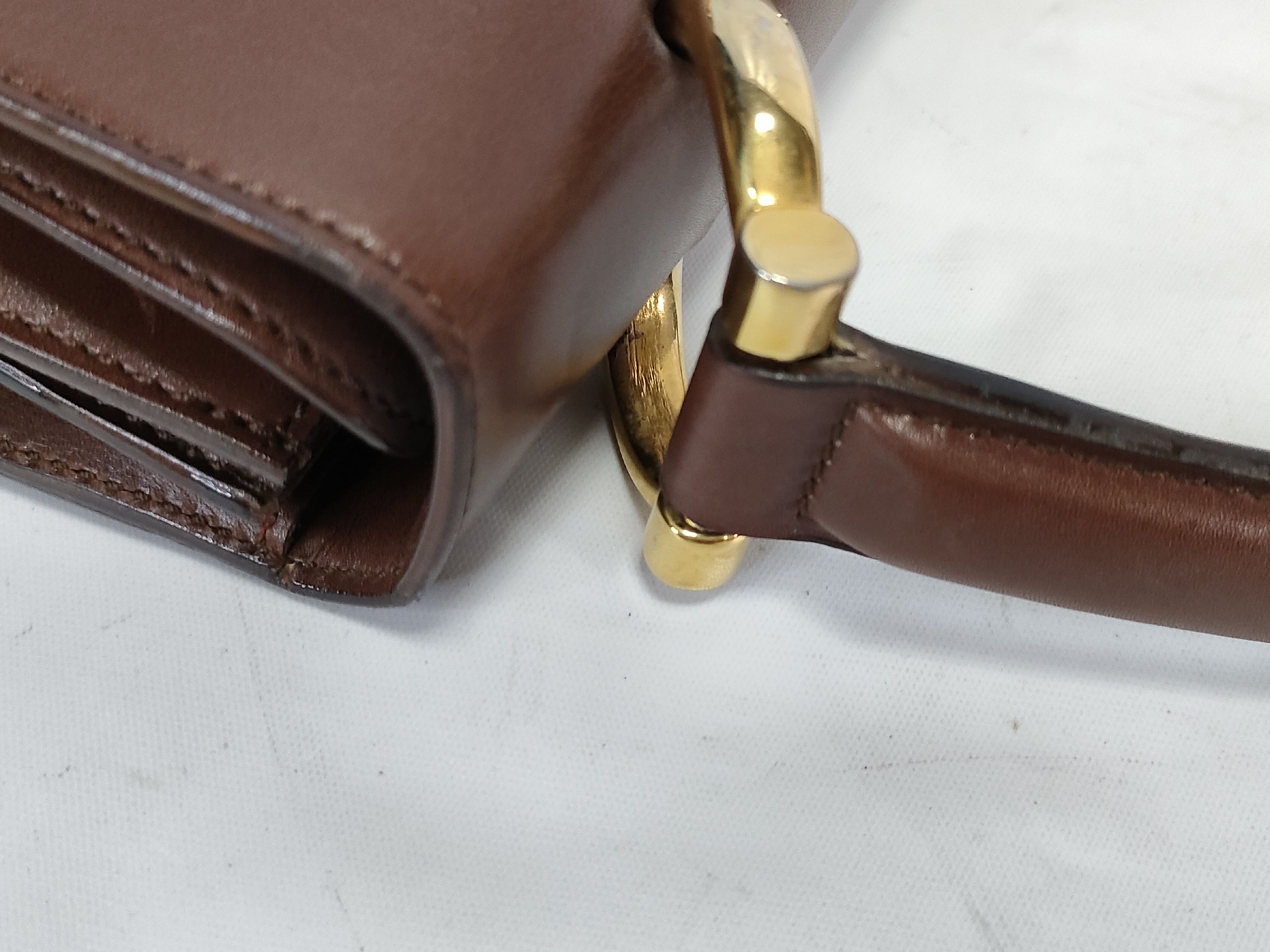 Leather One-Shoulder Bag with Gold Hardware — view 5