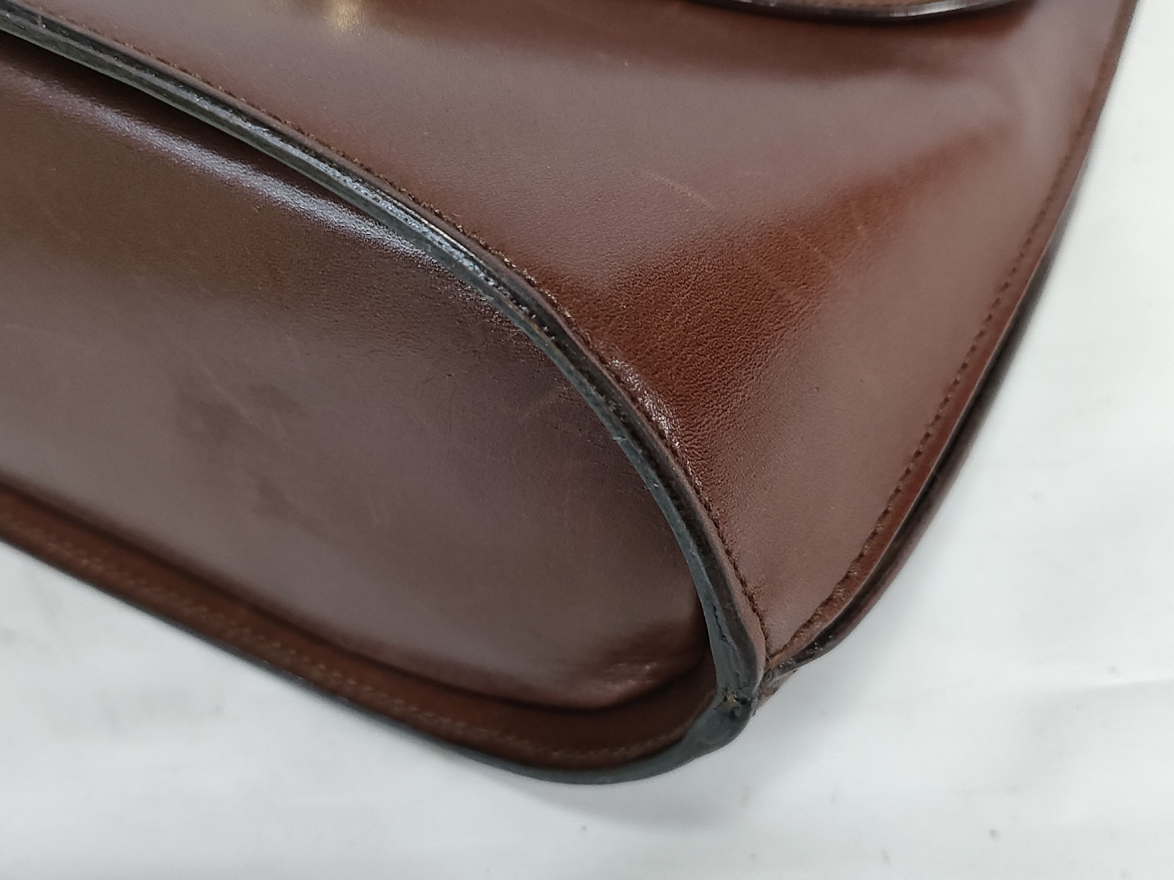 Leather One-Shoulder Bag with Gold Hardware — view 6