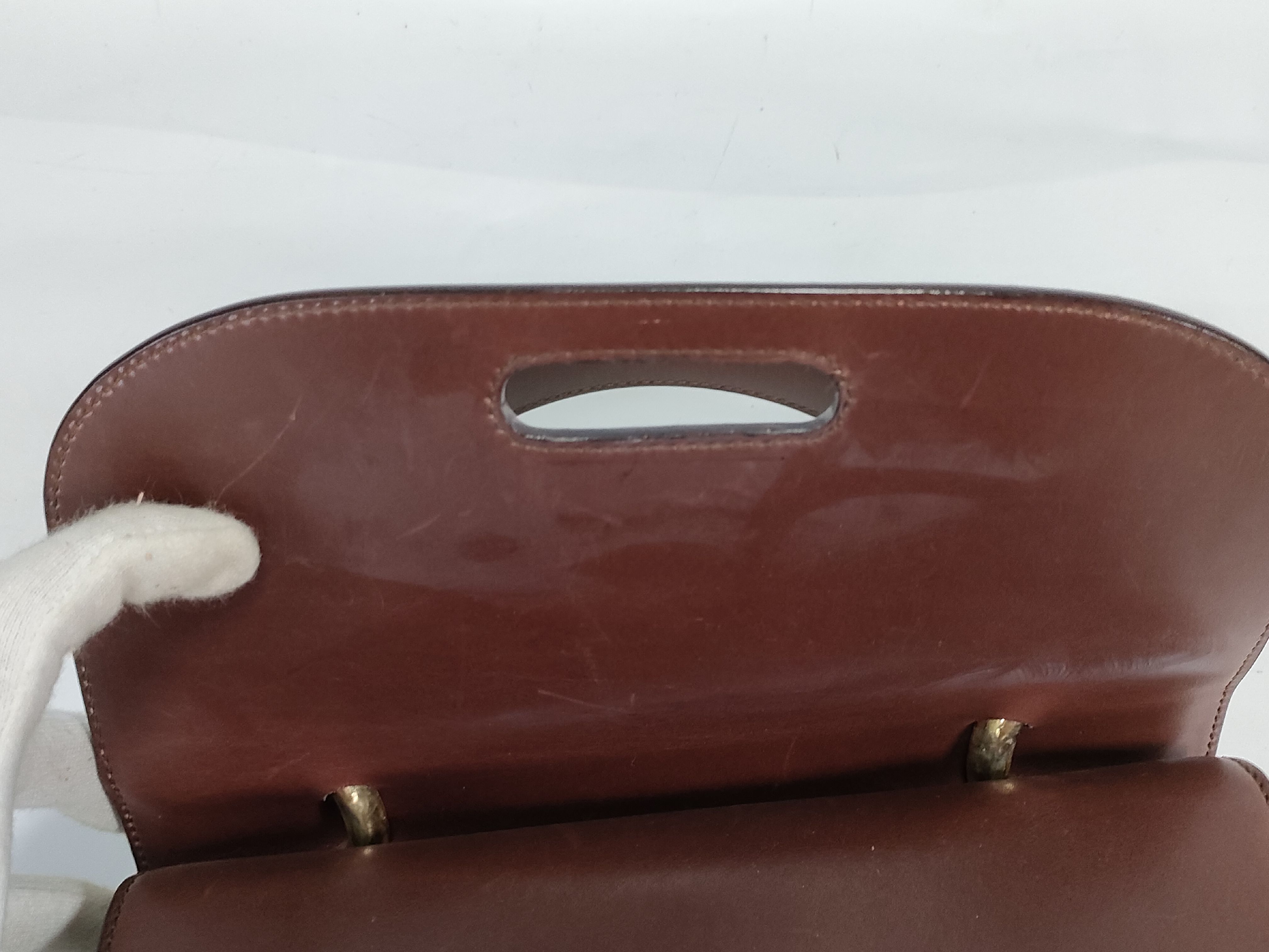 Leather One-Shoulder Bag with Gold Hardware — view 9