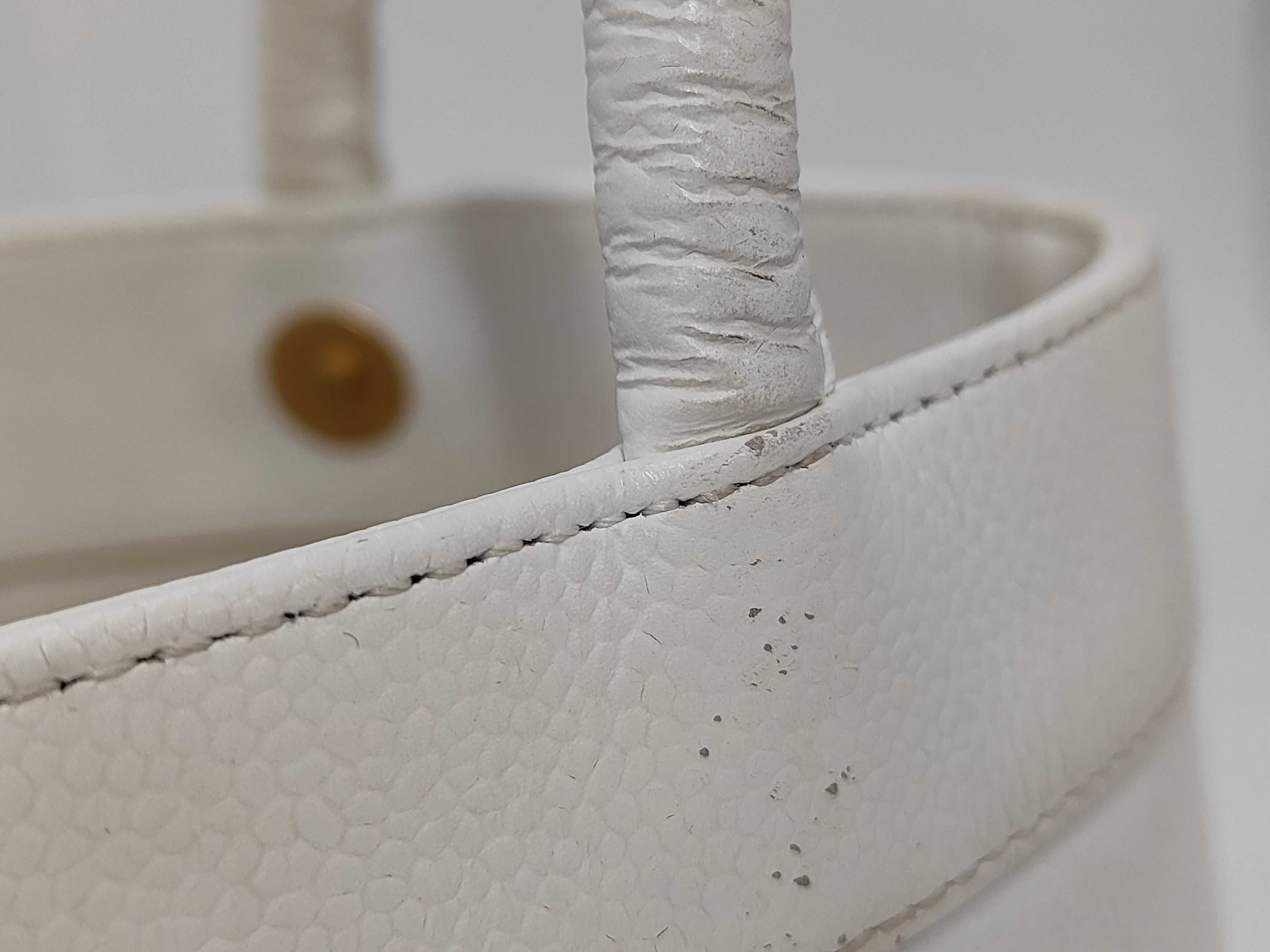 Coco Mark Caviar Skin Tote Bag, White with Gold Hardware, 9789918 Tote Bag — view 3
