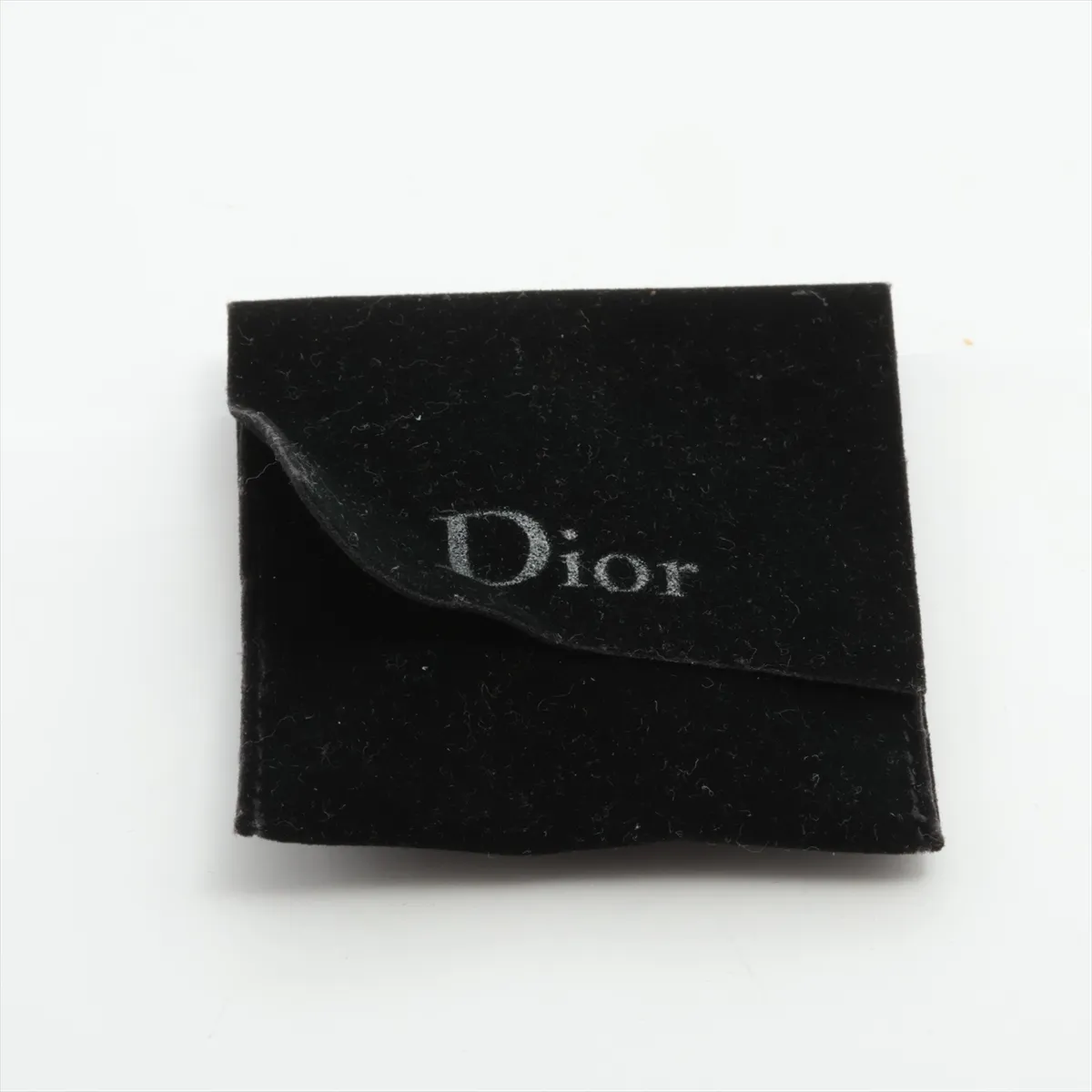 D-logo ring, metal with rhinestones, silver. Shows dents, — view 4