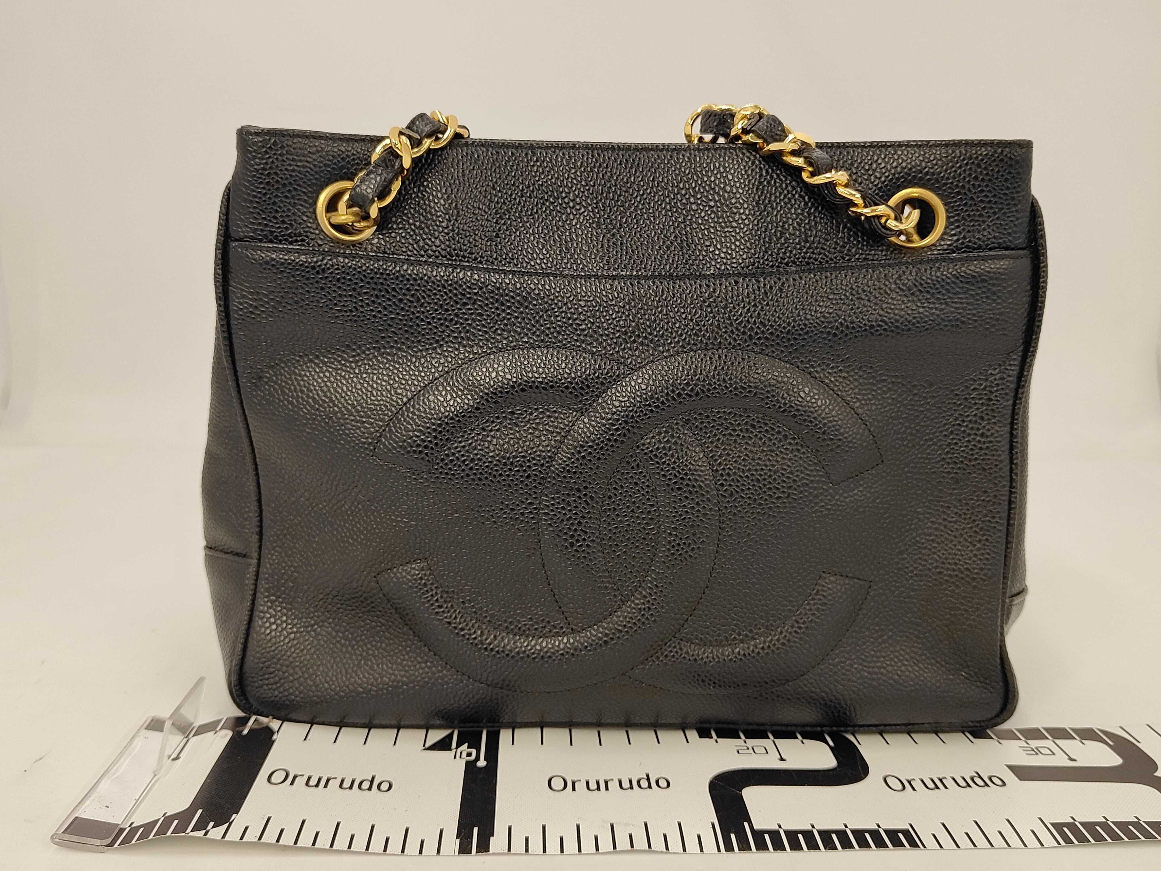 Chain Tote Caviar Leather Shoulder Bag — view 2